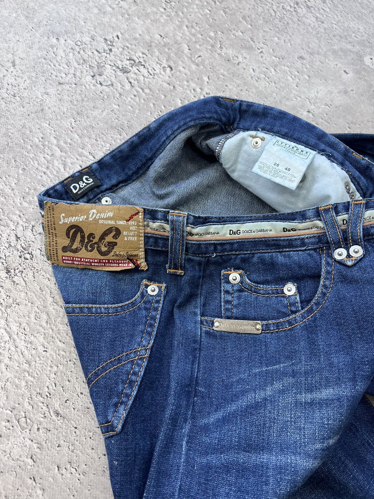 Dolce & Gabbana × Vintage Vintage Dolce & Gabanna Luxury Blue Women's Cool Jeans Size 27" / US 4 / IT 40 - 7 Thumbnail