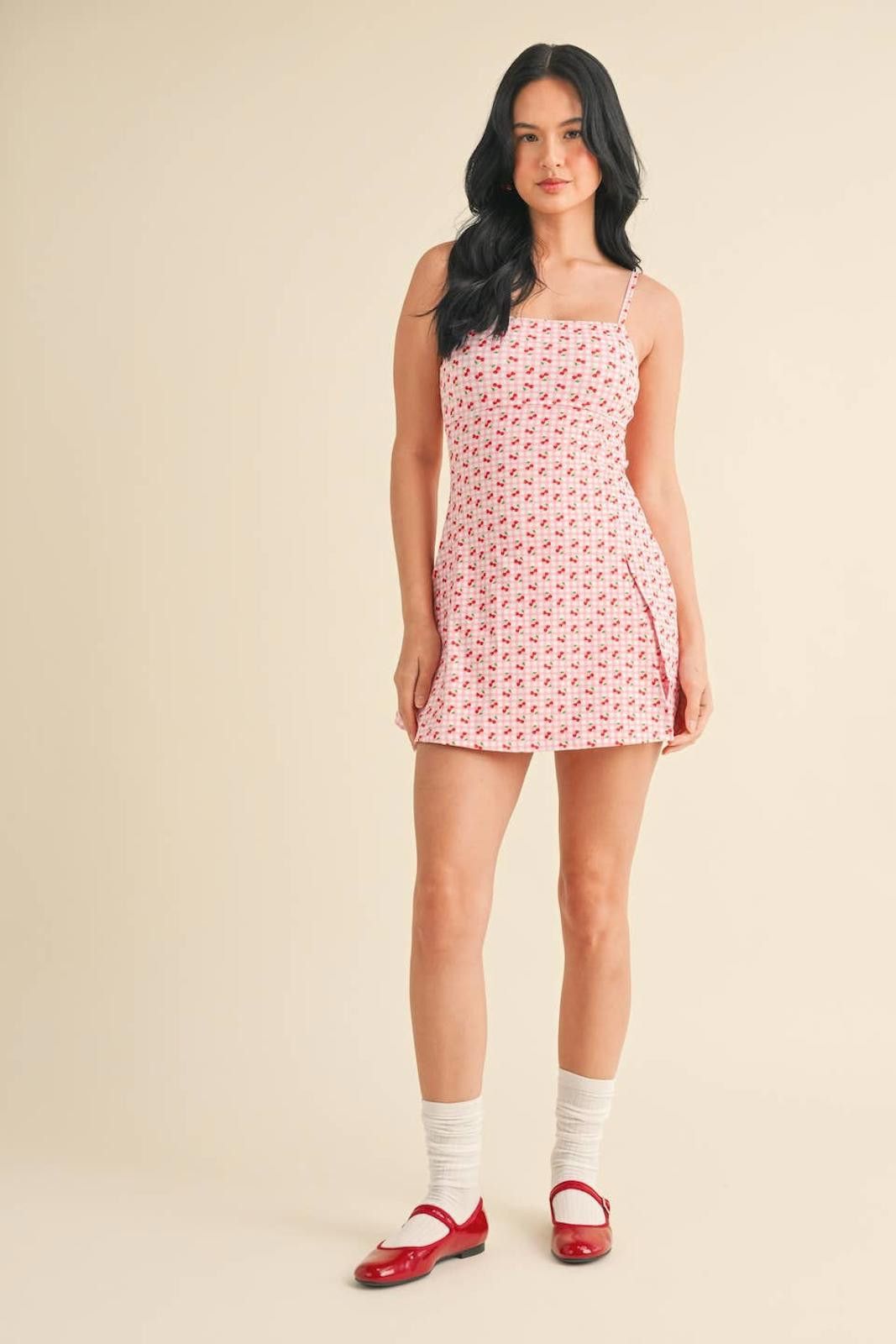 Christian Kimber Cherry Gingham Print A-Line Mini Dress by Kimberly C Size S / US 4 / IT 40 - 3 Thumbnail
