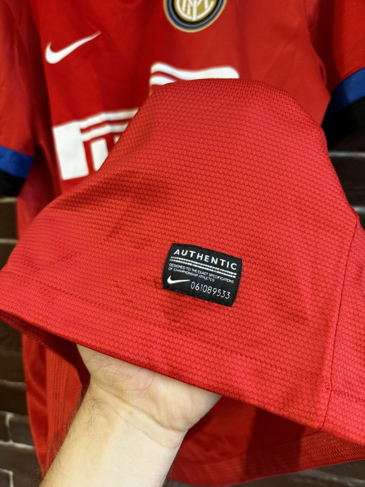 Nike Rare Hype Inter Mediolan L Red Jersey Nike Swoosh Soccer Size US L / EU 52-54 / 3 - 7 Thumbnail