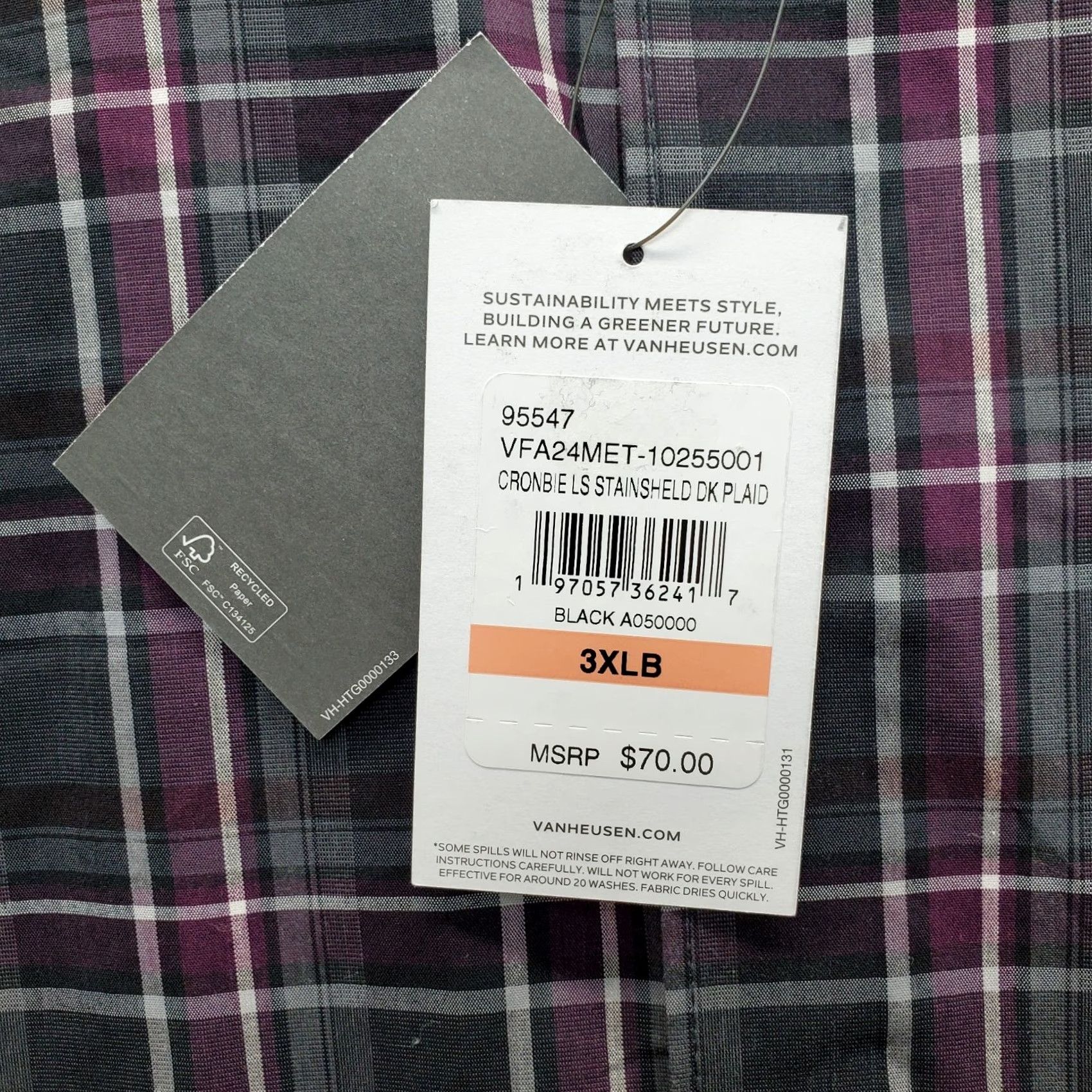 Van Heusen Van Heusen Stain Shield Shirt Mens 3XL Multi Plaid Classic Fit Collar Button-Up Shirt Mens Size 3XL Multicolor Plaid Classic Fit Button-Up Mens Shirt Size US XXL / EU 58 / 5 - 6 Thumbnail