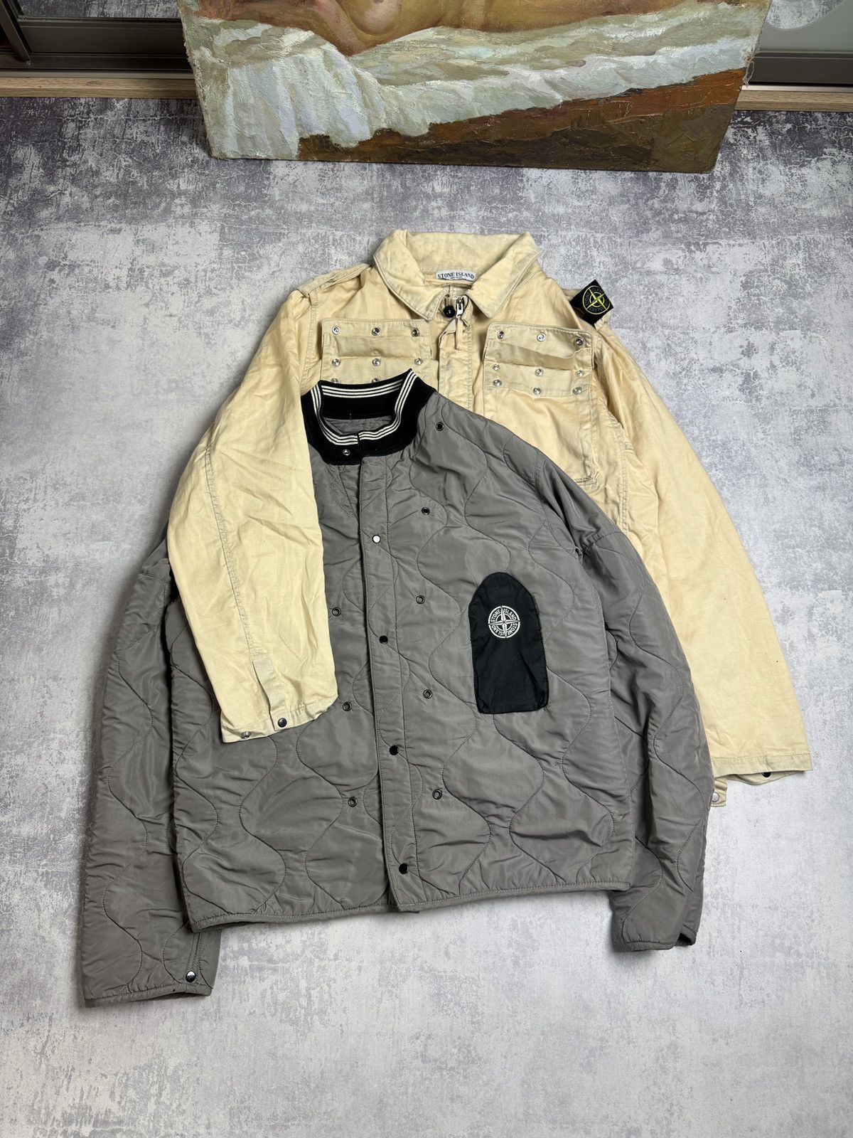 Stone Island 2in1 90s Vintage Y2K Puffer Bomber Coat Jacket