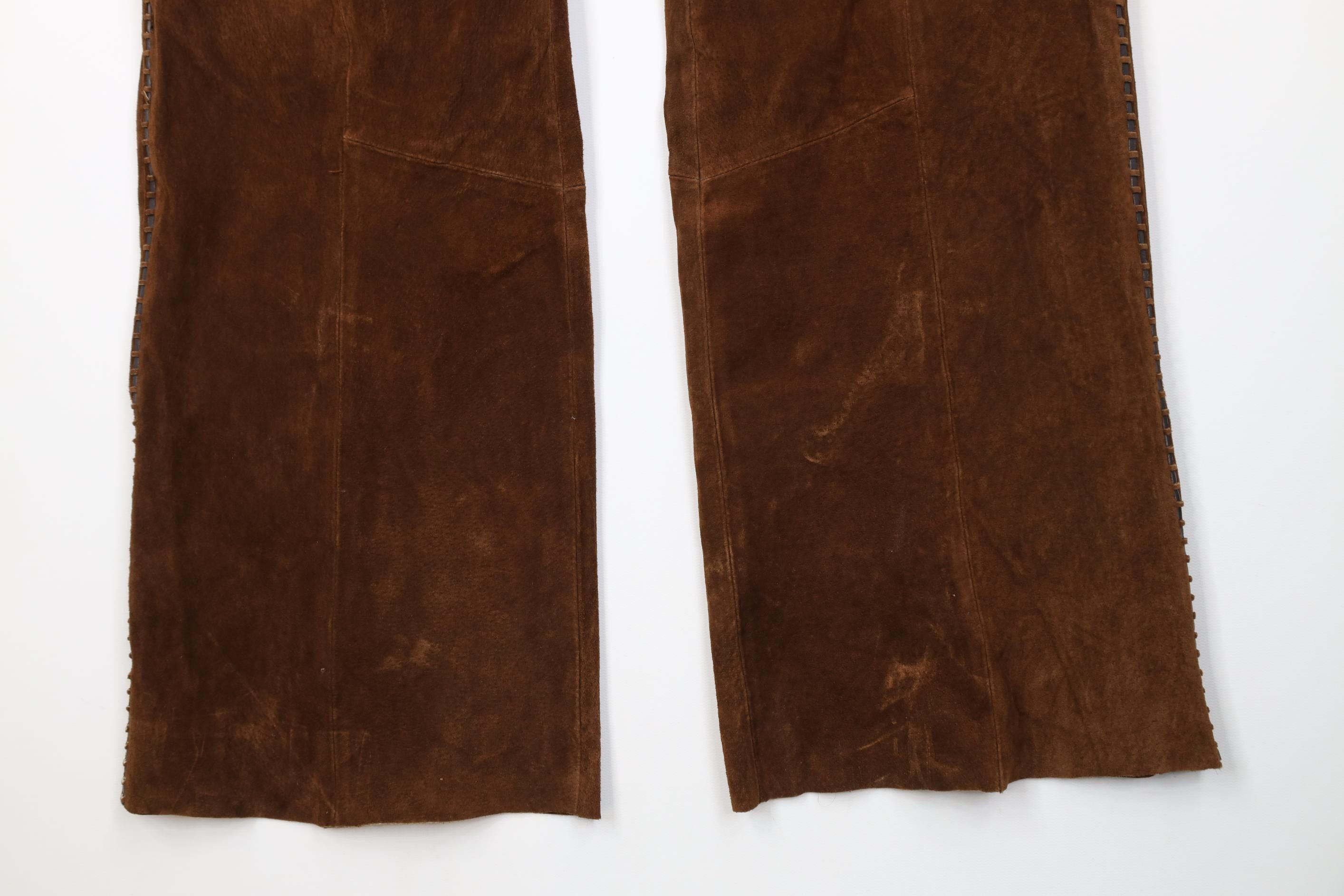 Vintage Vintage 90s Y2K Venus Williams Tennis Suede Leather Pants Size 34" / US 12 / IT 48 - 4 Thumbnail