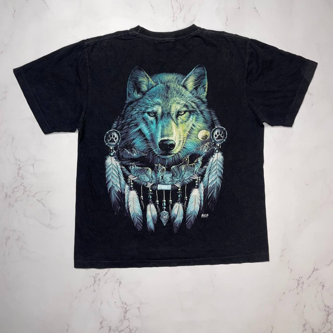 Vintage Vintage Rock Eagle Black Wolf Animal T Shirt Size XL Size US XL / EU 56 / 4 - 3 Thumbnail