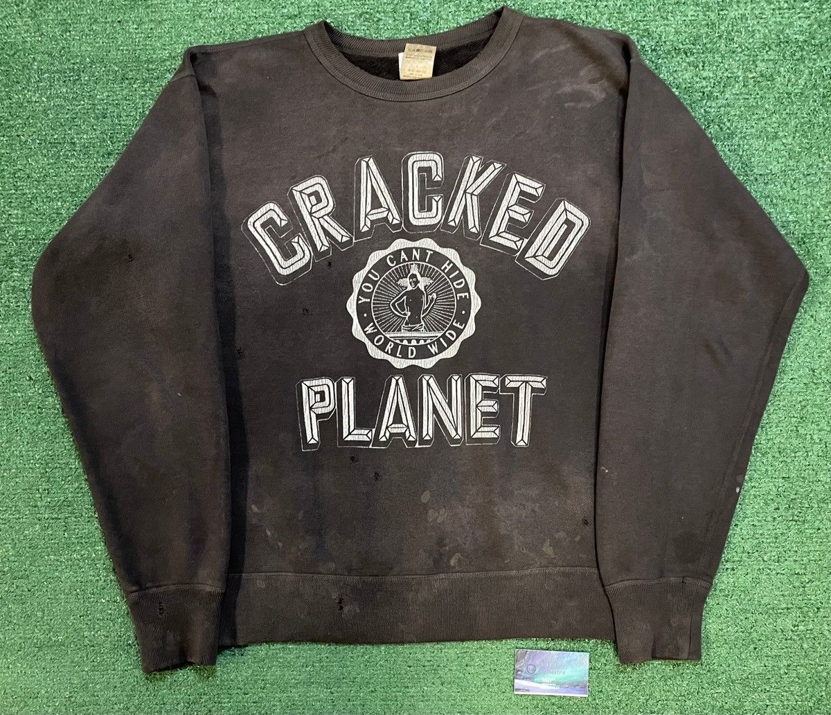 DENIM TEARS × Saint Michael Saint Michael Cracked Planet distressed crewneck Size US M / EU 48-50 / 2 - 1 Thumbnail