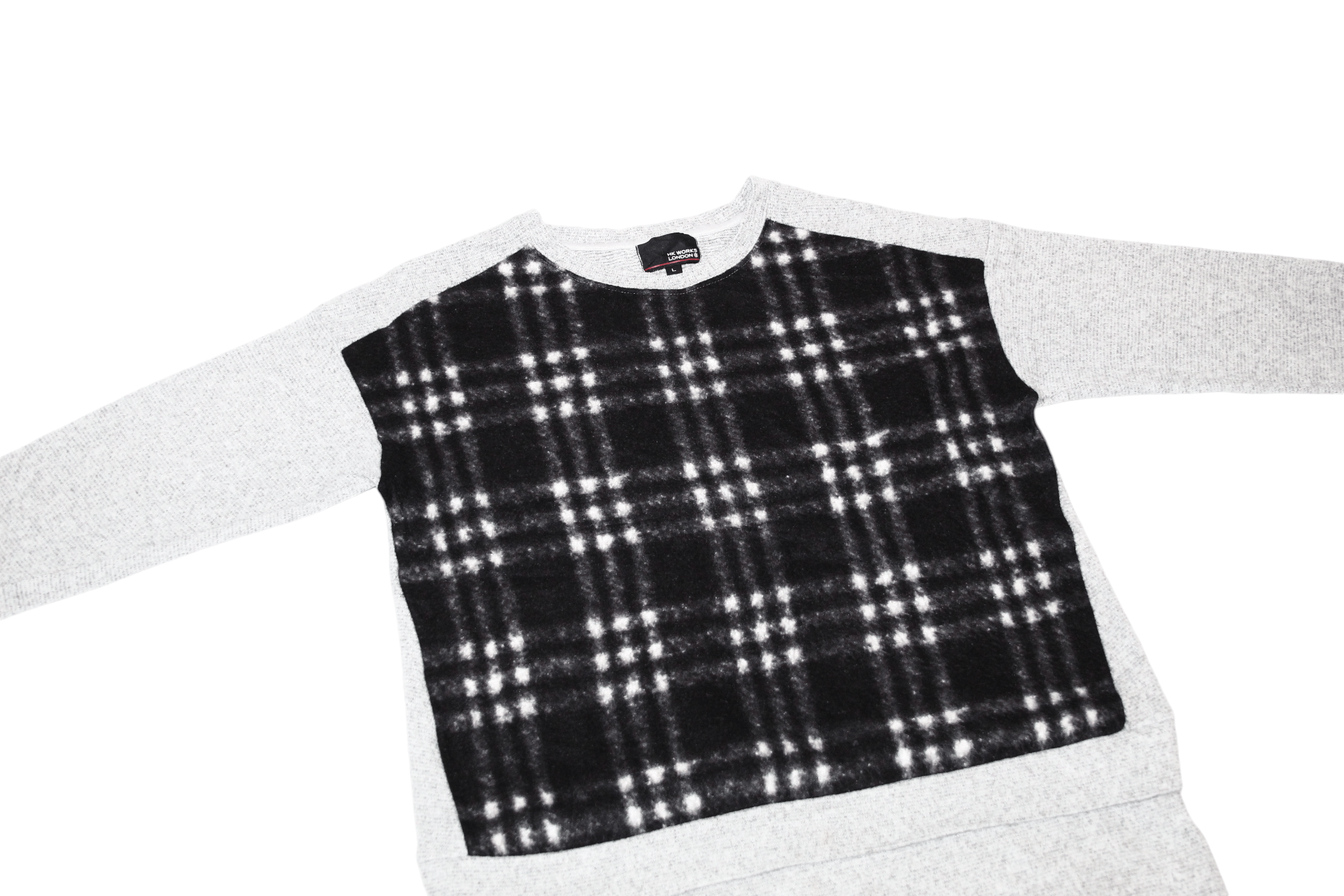 Japanese Brand Vtg HK Works London Plaid Fleece L/S Tunic Relax Fit Size L / US 10 / IT 46 - 12 Thumbnail