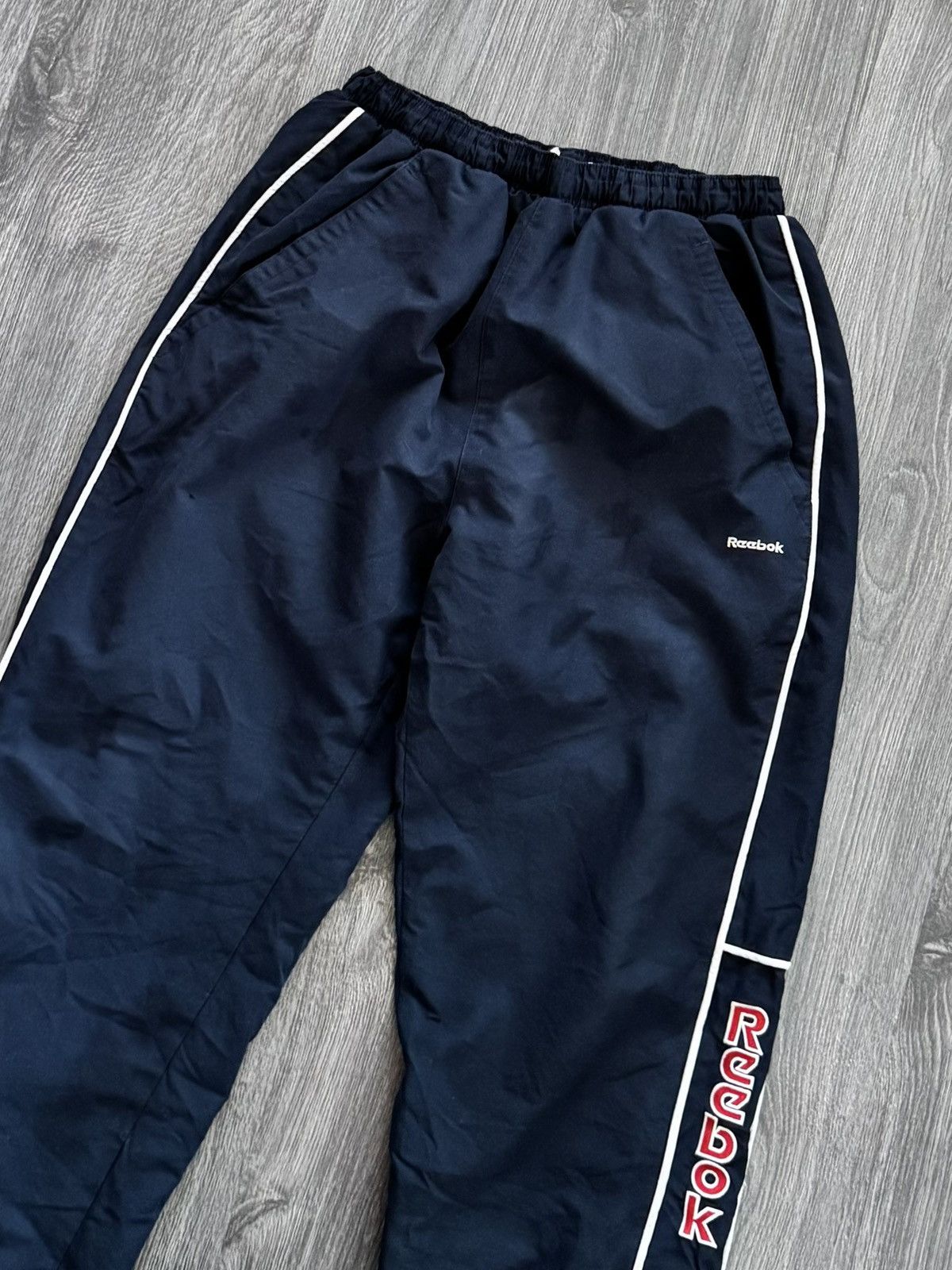 Reebok 90s Vintage Reebok NavyTrack Pants Size US 32 / EU 48 - 3 Thumbnail
