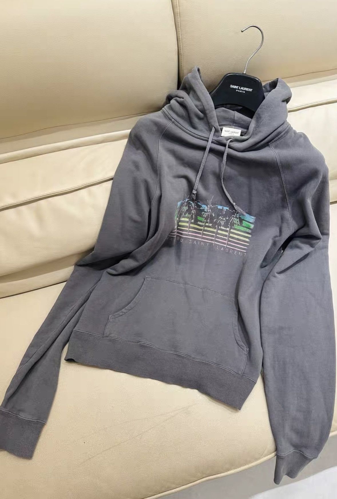 Saint Laurent Paris Saint Laurent 2020SS Palm Tree Vintage Distressed Hoodie Size US M / EU 48-50 / 2 - 2 Thumbnail