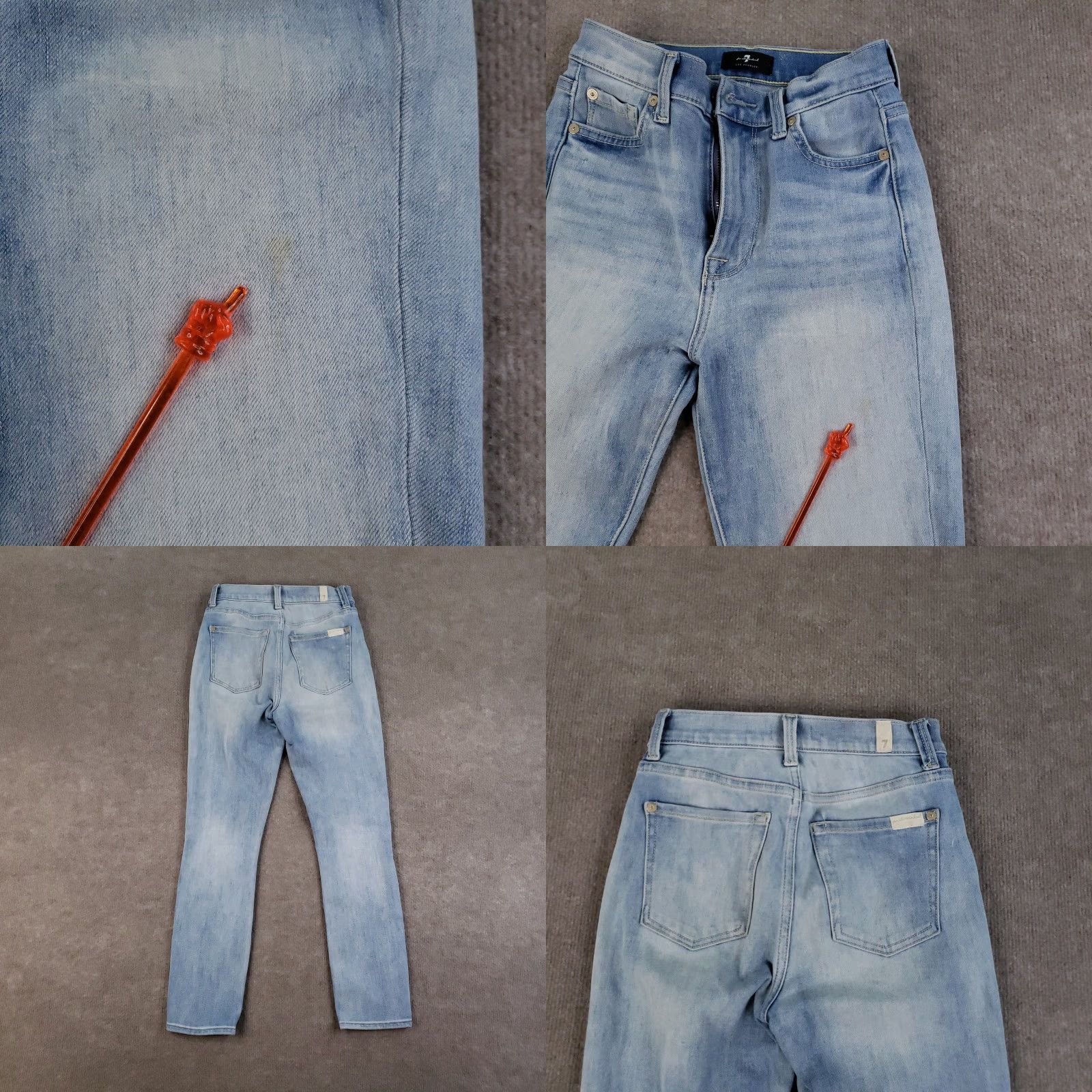 7 For All Mankind 7 For All Mankind Jeans Womens 24 Light Blue High Waist Cropped Skinny Denim Size 42" / US 20 - 10 Thumbnail