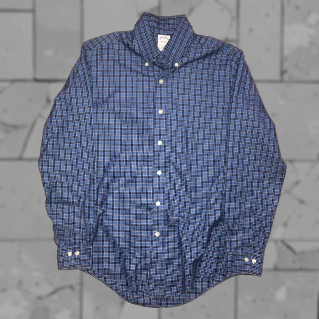 Brooks Brothers Brooks Brothers Non Iron Plaid Button Down Shirt Mens Small Blue Size US S / EU 44-46 / 1 - 1 Thumbnail