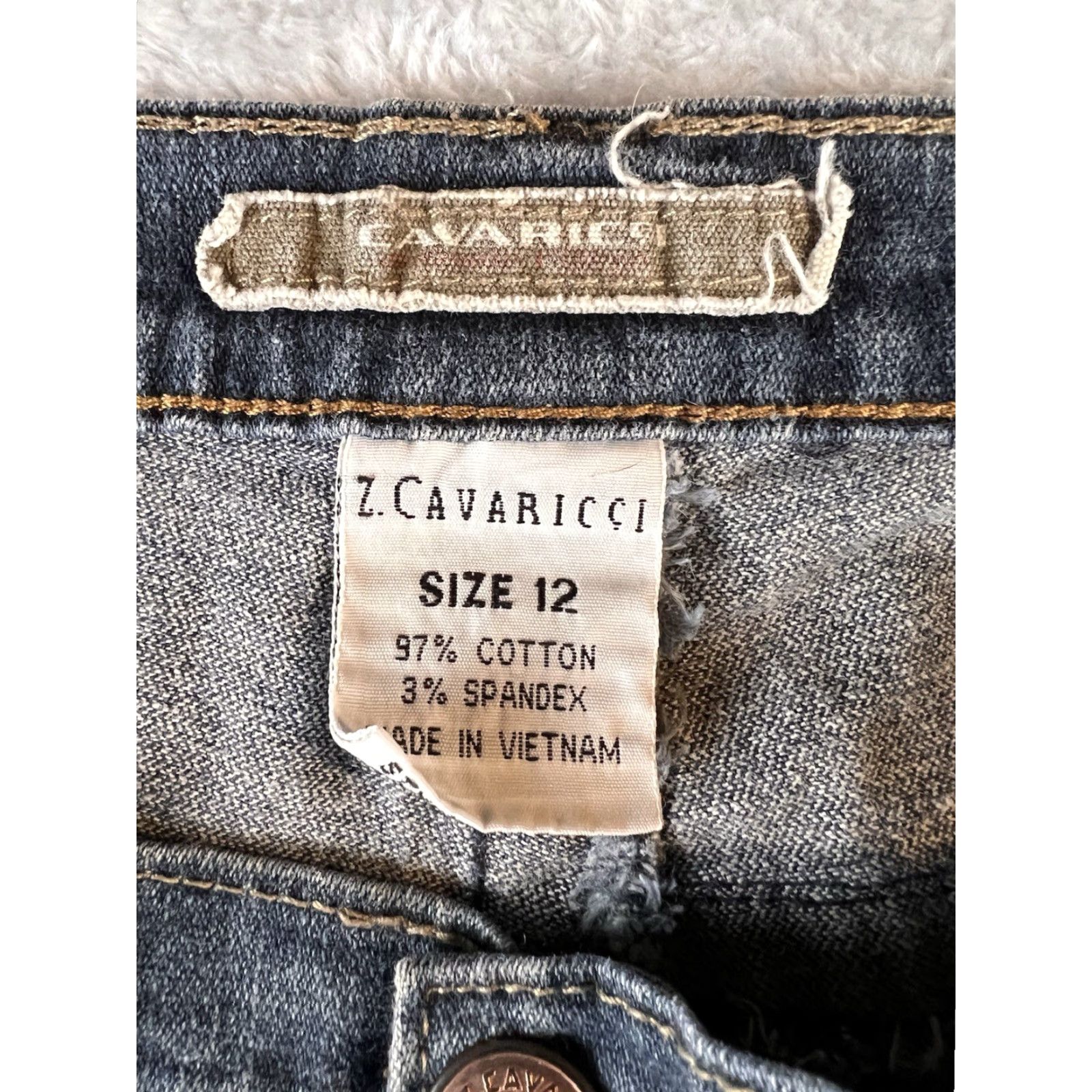 Denime VINTAGE Z Cavaricci Jeans Womens 12 Blue Denim Straight Boho Jeans 80s 90s Womens Size 24" / US 00 / IT 34 - 4 Thumbnail
