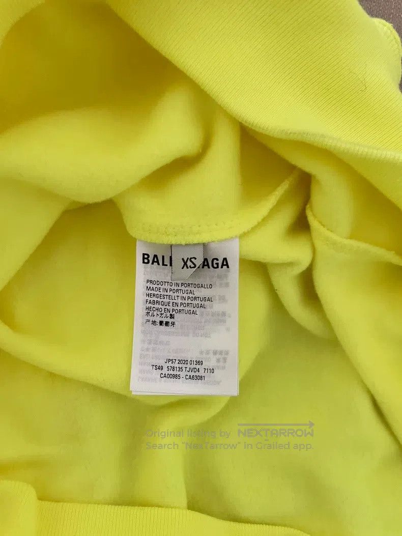 Balenciaga Balenciaga Neon Yellow Coke Logo Fleece Hoodie Size US XS / EU 42 / 0 - 4 Thumbnail