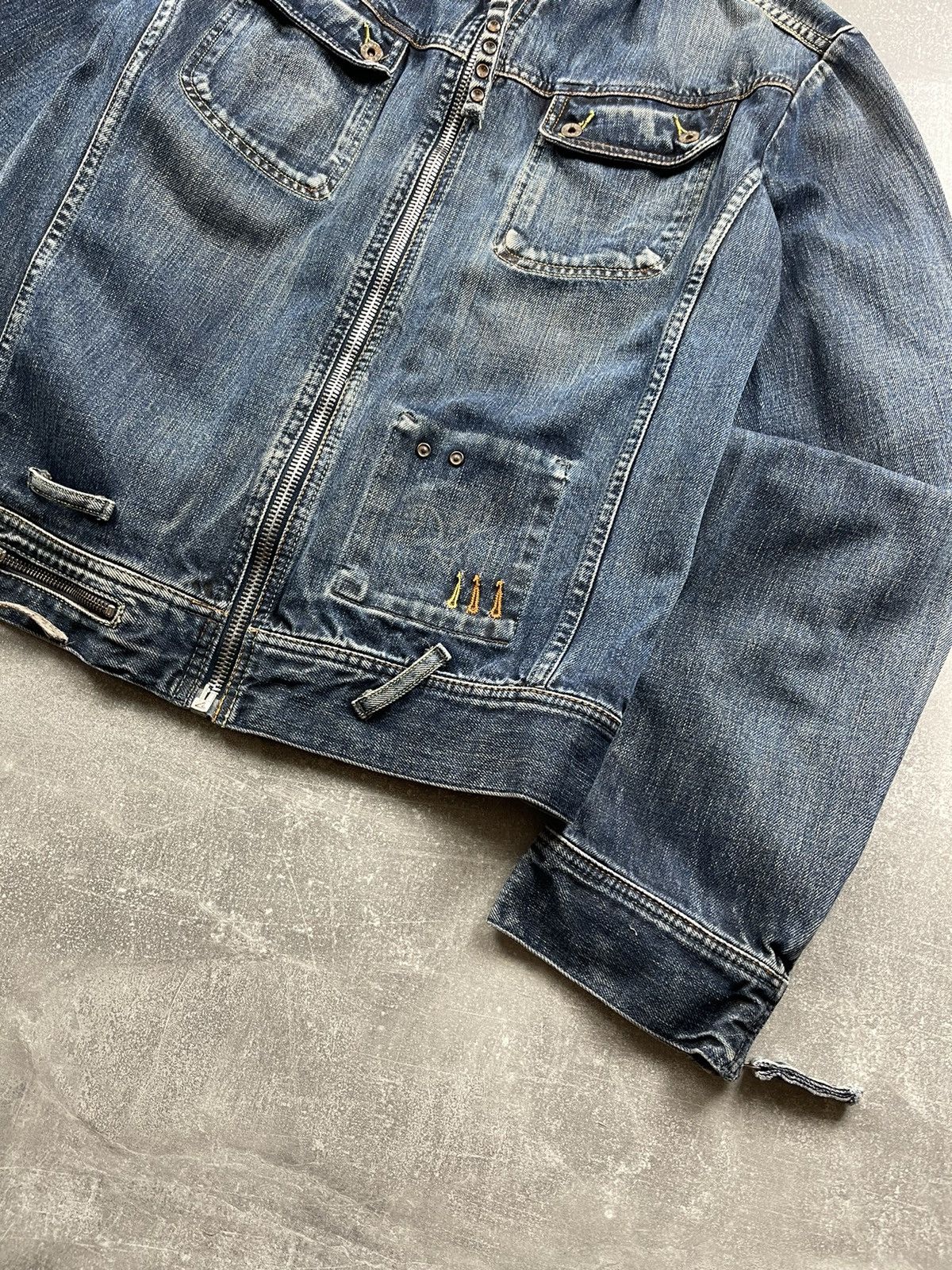Diesel × Vintage Diesel Rare Denim Vintage Faded Jacket Biker Distressed Size US XL / EU 56 / 4 - 5 Thumbnail