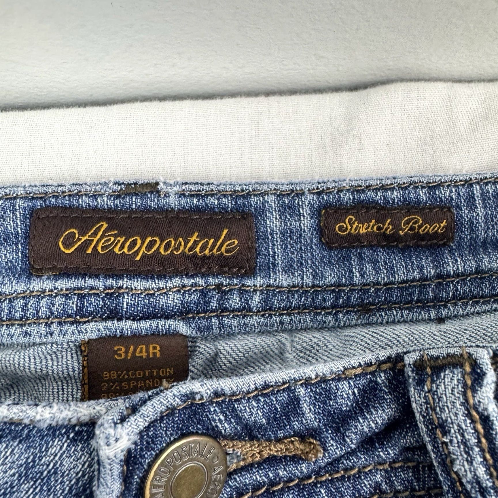 Vintage VINTAGE Aeropostale Bootcut Jeans Womens 3 Regular Stretch Low Rise Blue Y2K Hipster Punk Size 26" / US 2 / IT 38 - 3 Thumbnail