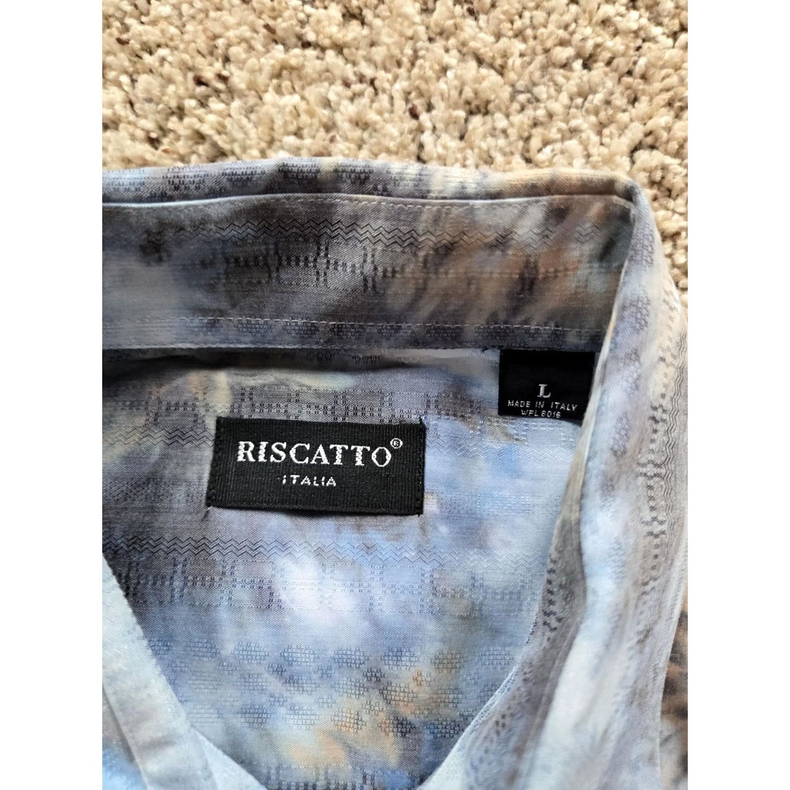 Vintage VINTAGE Riscatto Shirt Mens L Blue Tie Dye Short Sleeve Button Up Italy Made Size US L / EU 52-54 / 3 - 3 Thumbnail