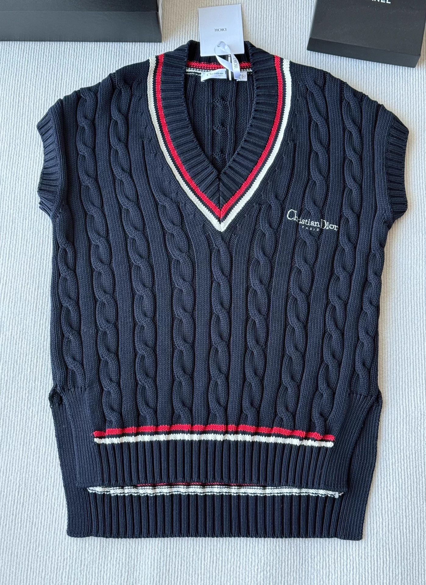 Dior Dior 25 New Navy Knit Vest Size XL / US 12-14 / IT 48-50 - 2 Thumbnail