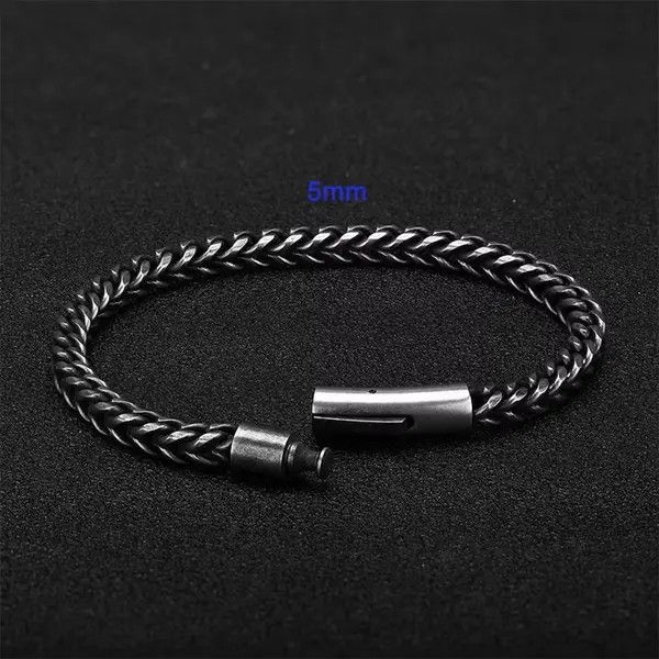 Vintage Black Stainless Steel Mesh Bracelets For Men Size ONE SIZE - 2 Thumbnail