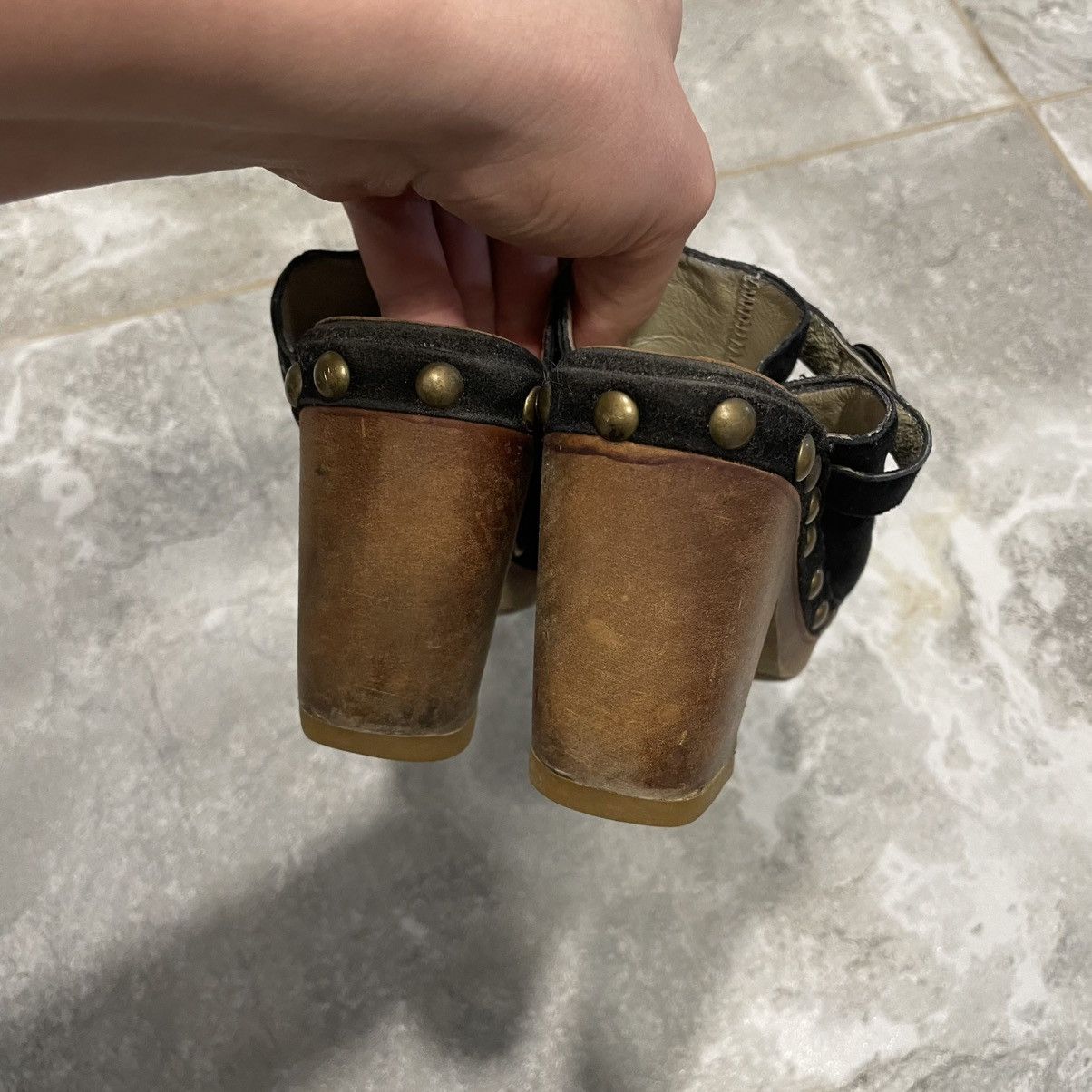 If Six Was Nine 90s shoes boots Bone Heel y2k glamour cyber punk goth chrome Size US 5 / IT 35 - 8 Thumbnail