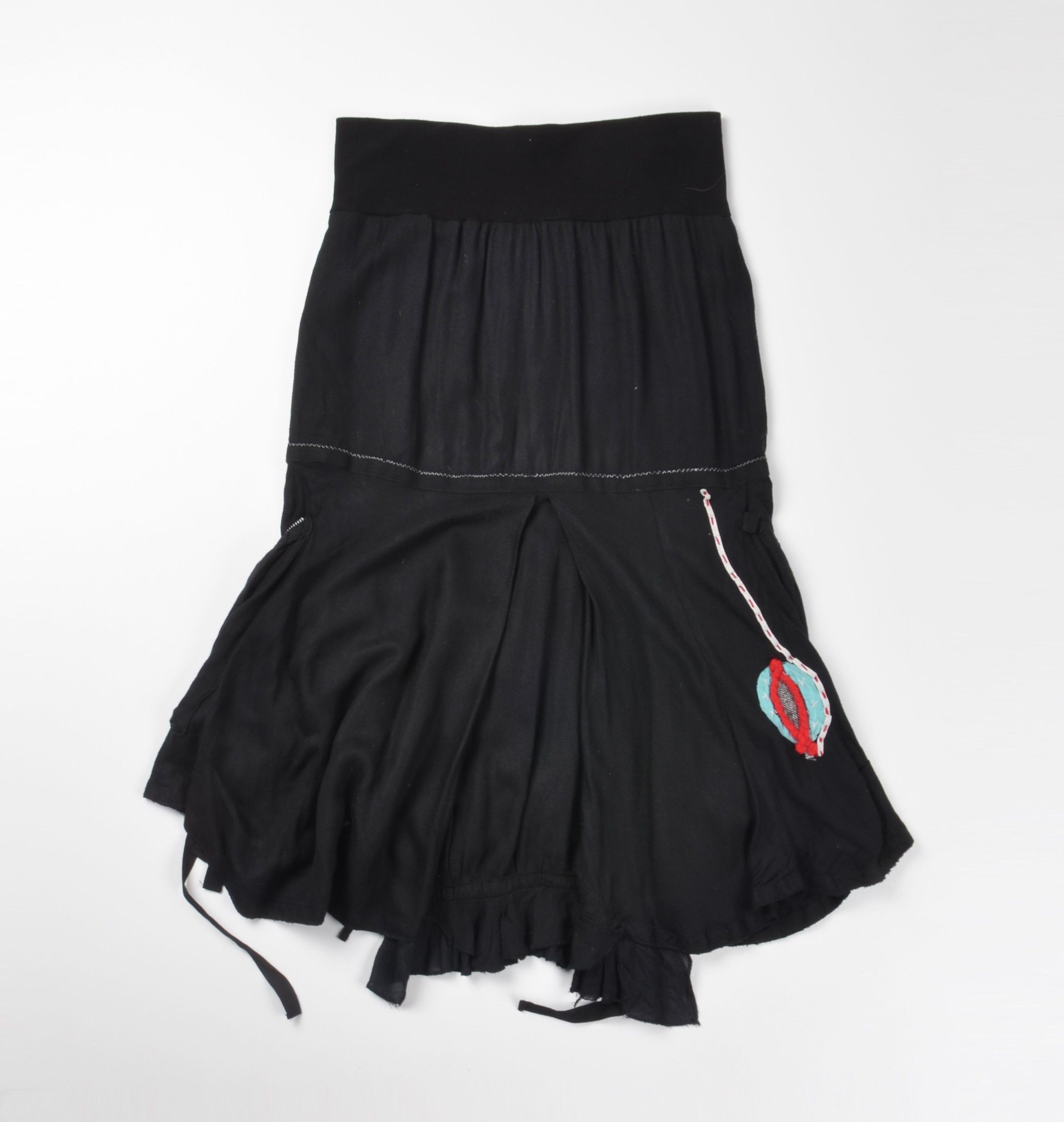 Desigual Desigual Grunge Avant Garde Embroidered Asymmetrical Skirt Size 28" / US 6 / IT 42 - 2 Thumbnail