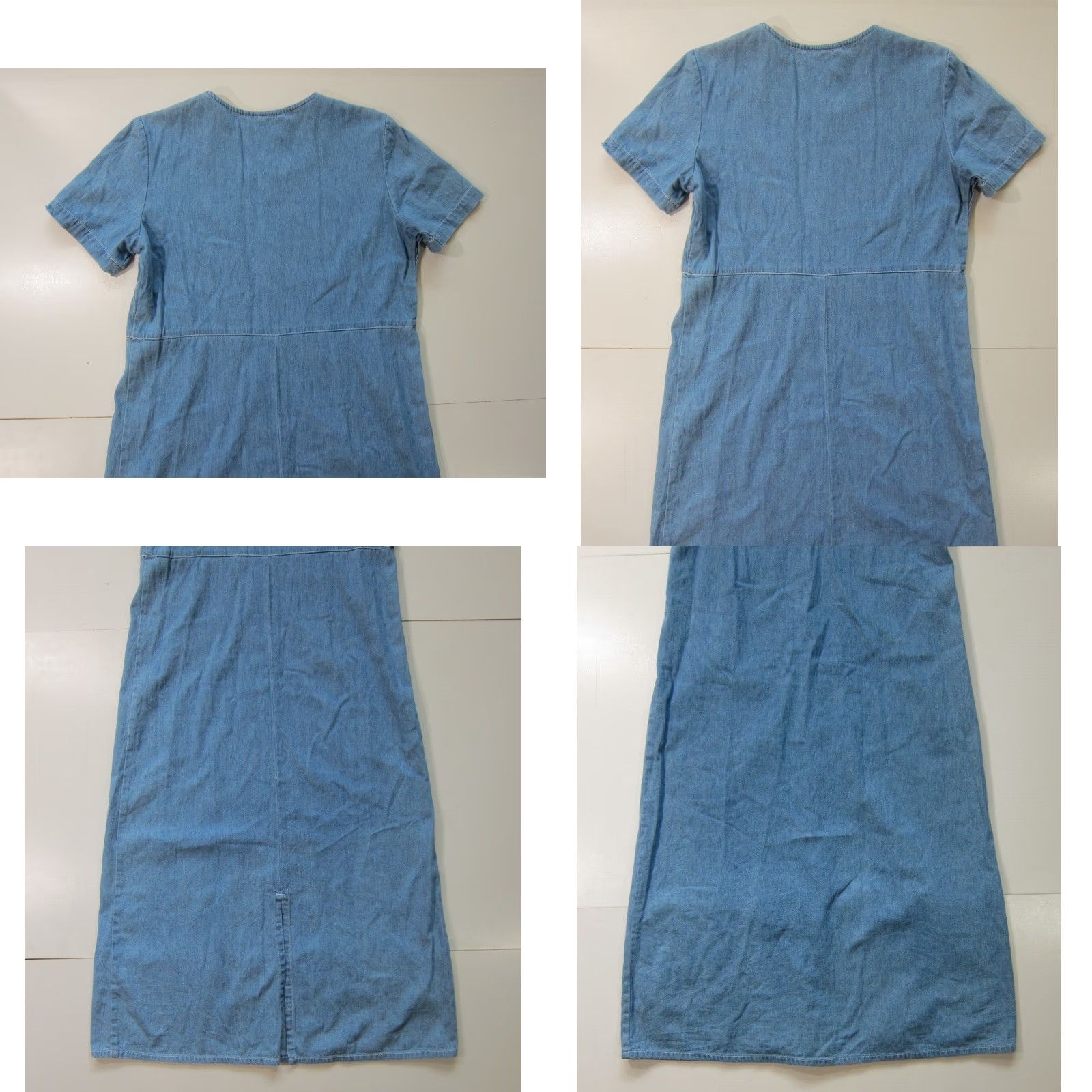 Vintage VINTAGE Studio Ease Denim Jean Light Wash Blue 100% Cotton Pleated Long Dress 10 Women Size 32" / US 10 / IT 46 - 8 Thumbnail