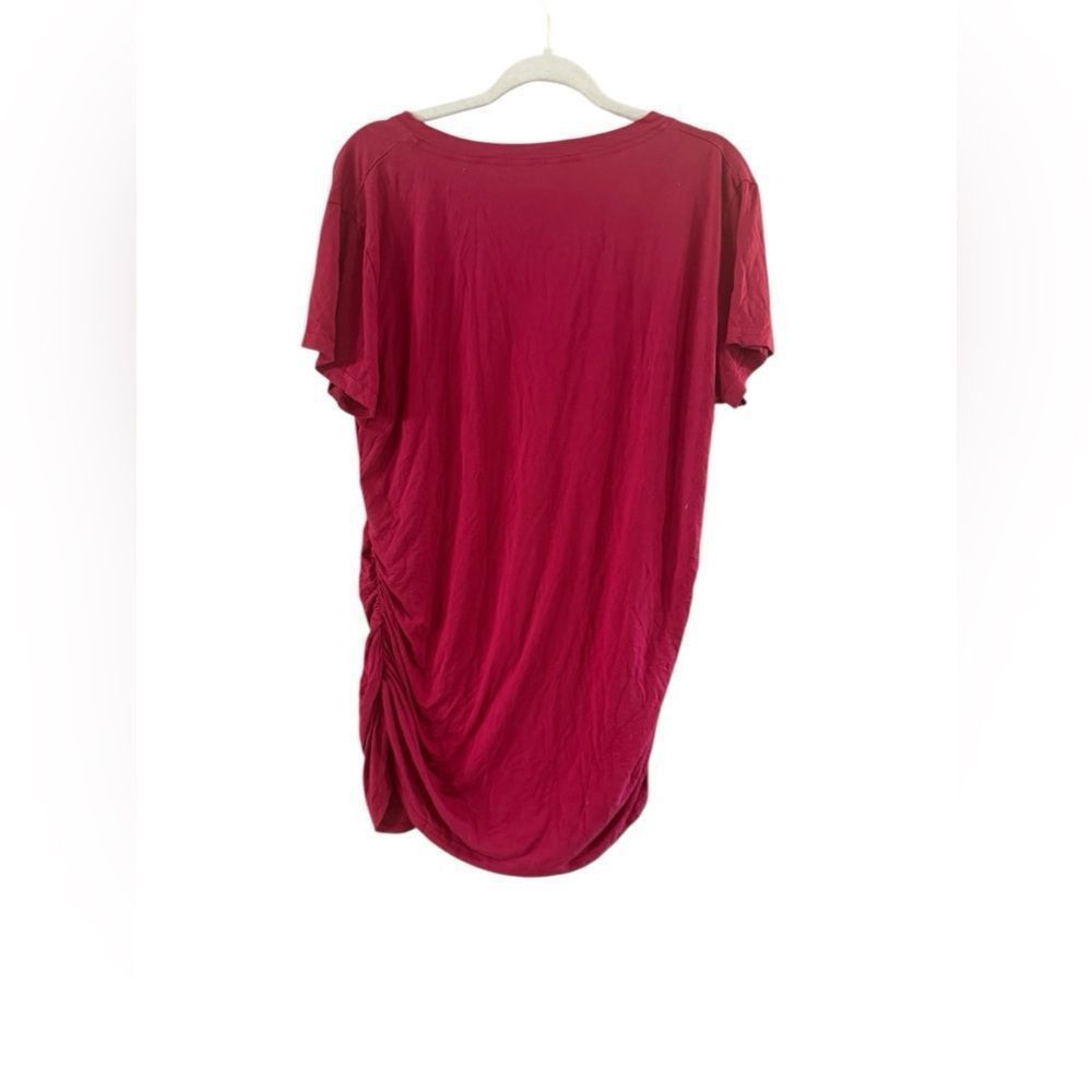 Other Burgundy, short sleeve top rushed sides, size large Size L / US 10 / IT 46 - 6 Thumbnail