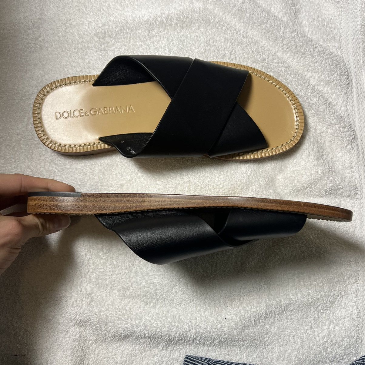 Dolce & Gabbana Dolce & Gabbana Men’s Leather Slides Size US 9 / EU 42 - 2 Thumbnail