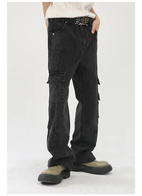 Japanese Brand VIBE Street retro washed loose wide-leg cargo jeans Size US 32 / EU 48 - 6 Thumbnail
