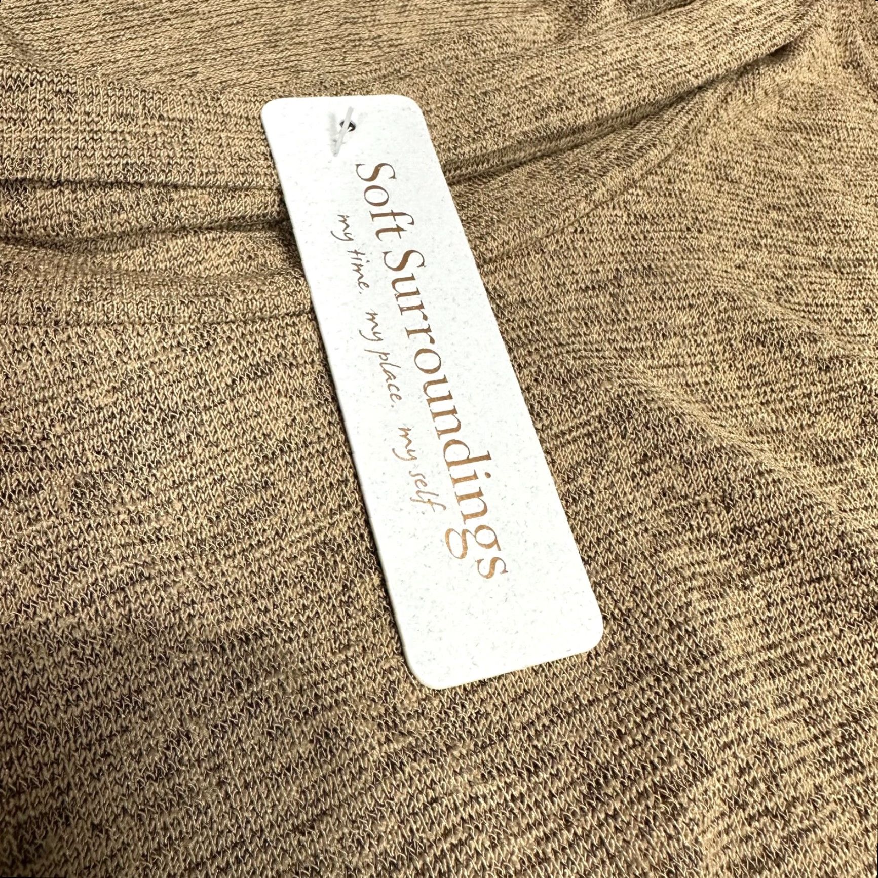 Soft Surroundings Soft Surroundings Dress Sz L Brown Knit Cowl Neck Midi Smocked Waist Womens New Knit Dress Size L / US 10 / IT 46 - 6 Thumbnail