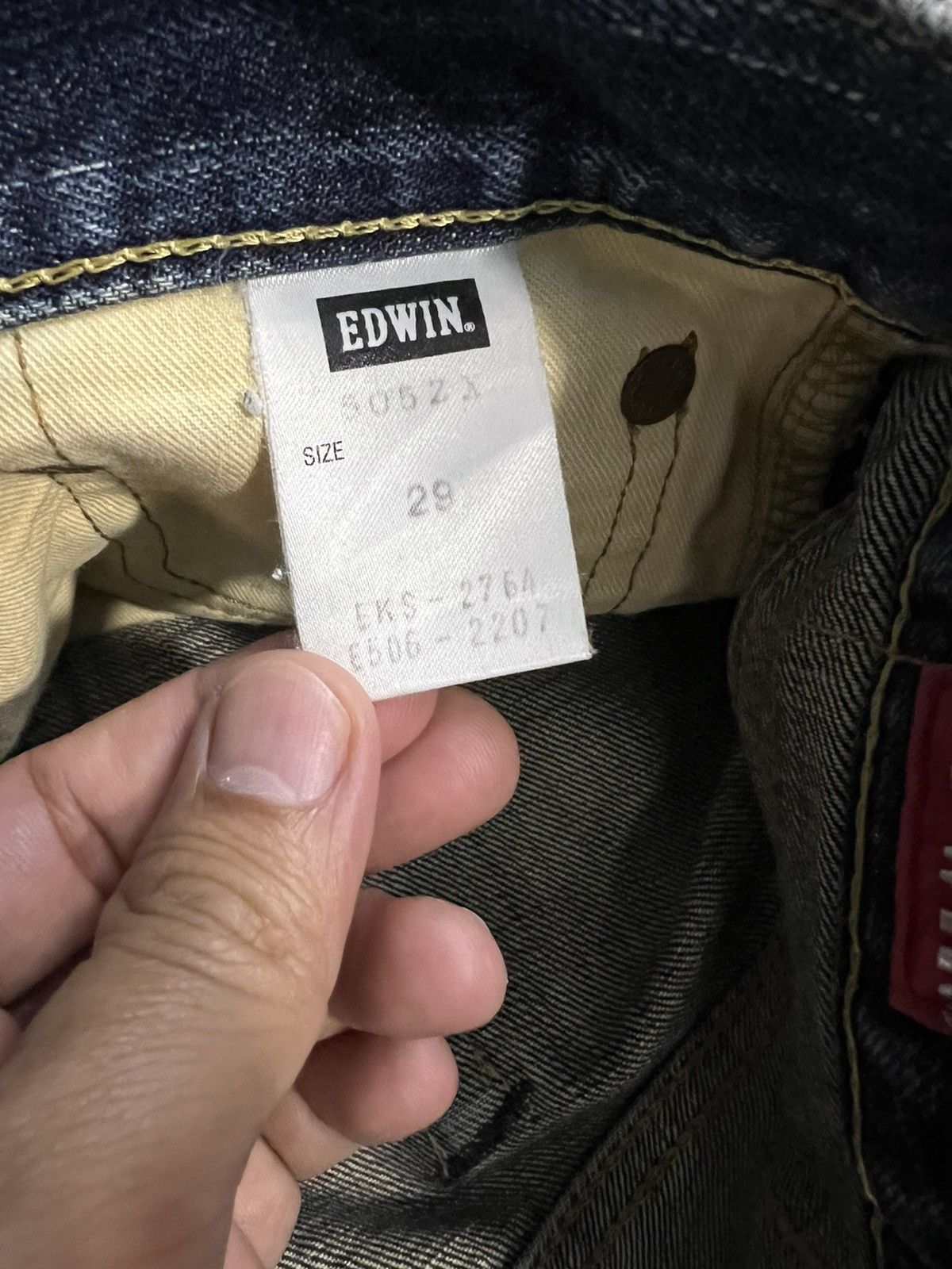 Edwin × Japanese Brand EDWIN 505zx SELVEDGE BUCKLE BACK DISTRESSED DENIM Size US 30 / EU 46 - 19 Thumbnail