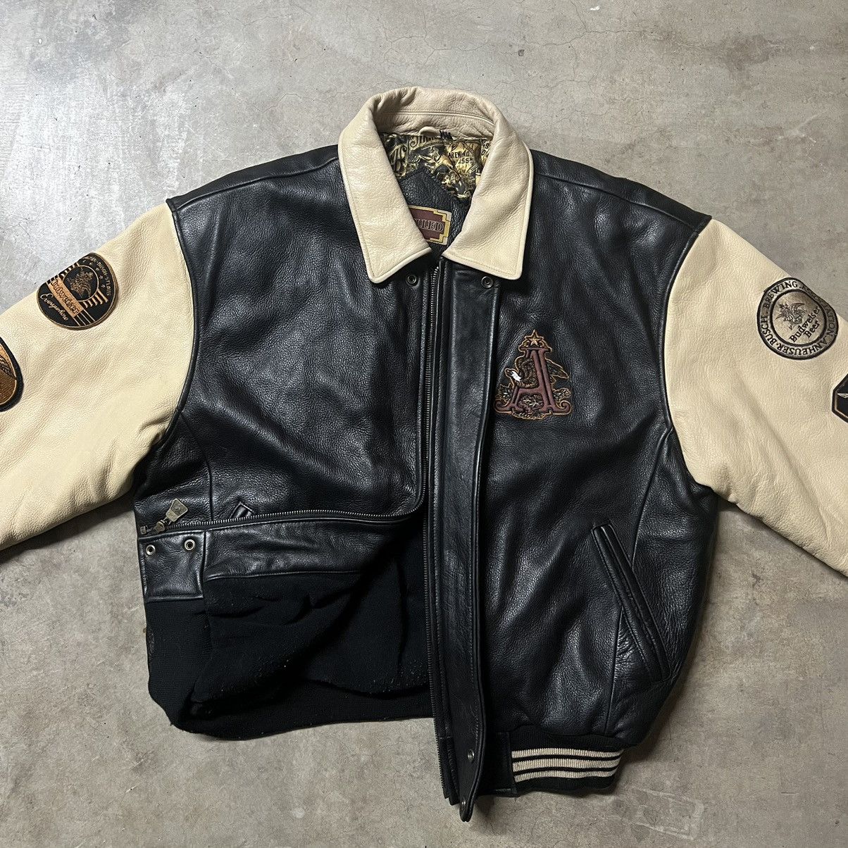 Budweiser × Vintage Vintage 90’s Budweiser Anheuser Busch Leather Jacket Size US L / EU 52-54 / 3 - 6 Thumbnail