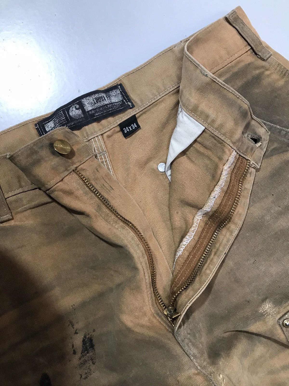Carhartt Vintage Carhartt B01 BRN dusty double knee workwear Size US 34 / EU 50 - 8 Thumbnail