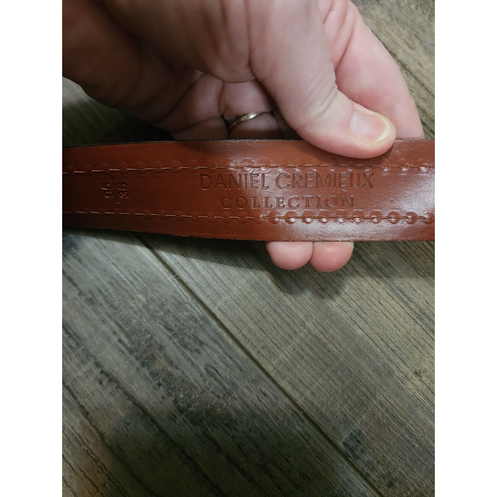 Daniel Cremieux Daniel Cremieux Brown stitching belt Italian Leather Sz38 G Size 38 - 6 Thumbnail