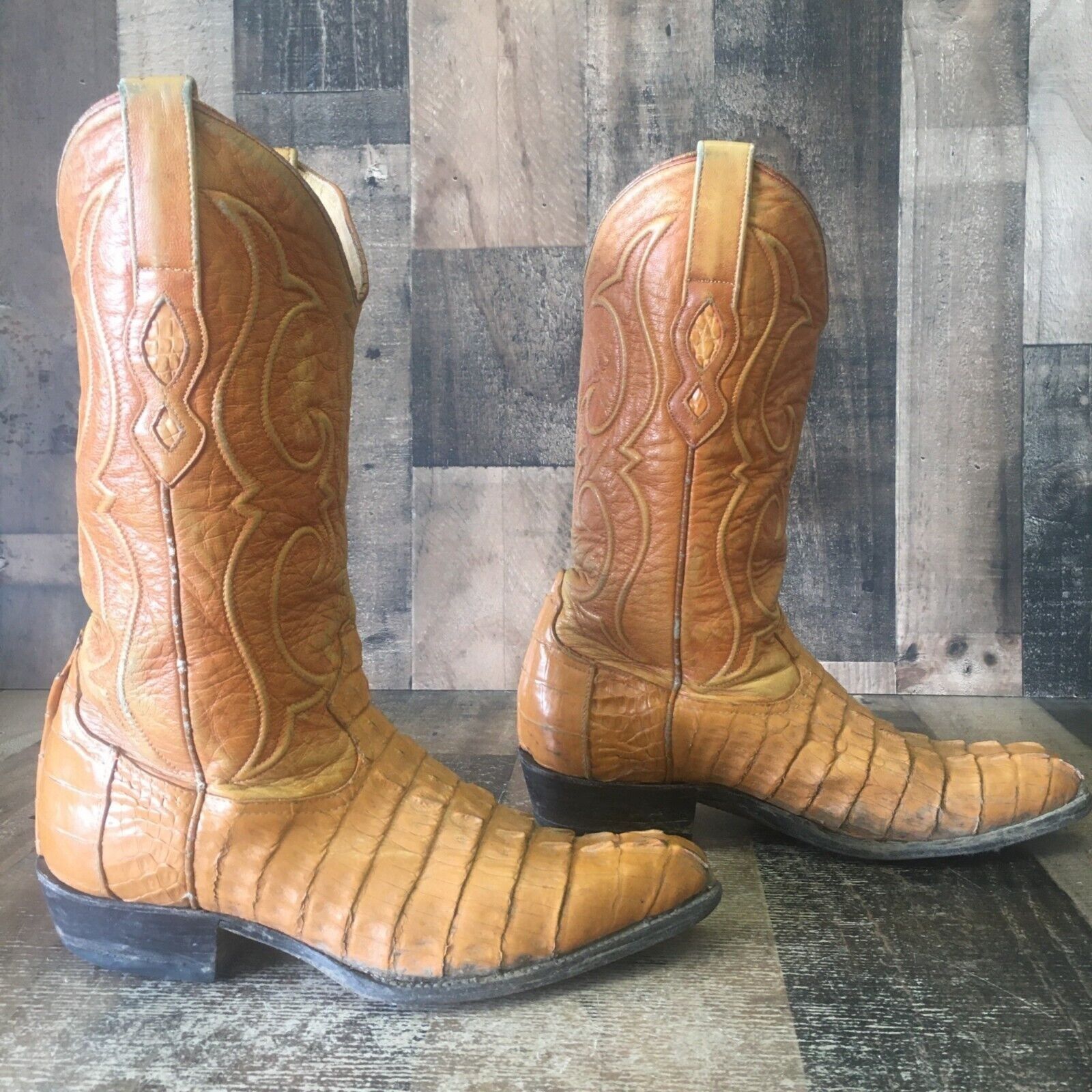 Vintage Los Altos Vintage Caiman Tail Western Cowboy Boots Mens 9 EE Size US 9 / EU 42 - 11 Thumbnail