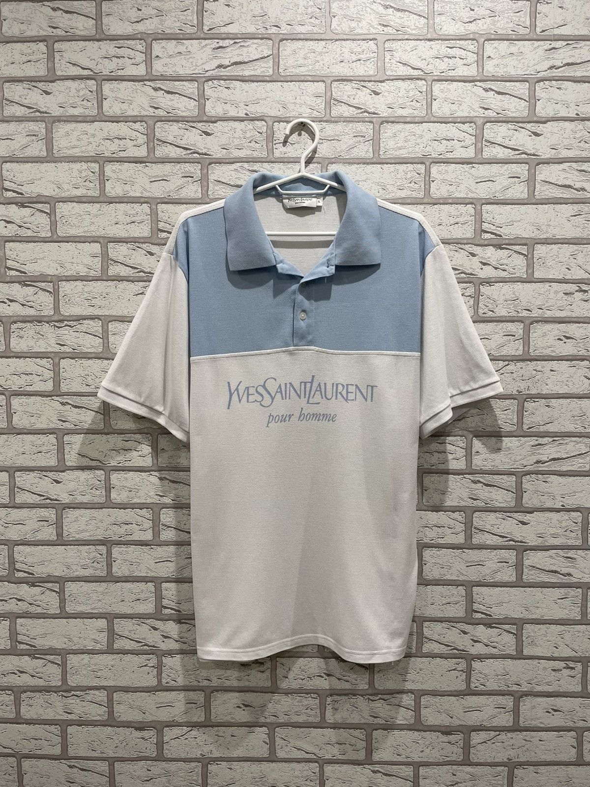 Yves Saint Laurent YSL Yves Saint Laurent Big Logo Polo T Shirt Tee Size US XL / EU 56 / 4 - 1 Thumbnail