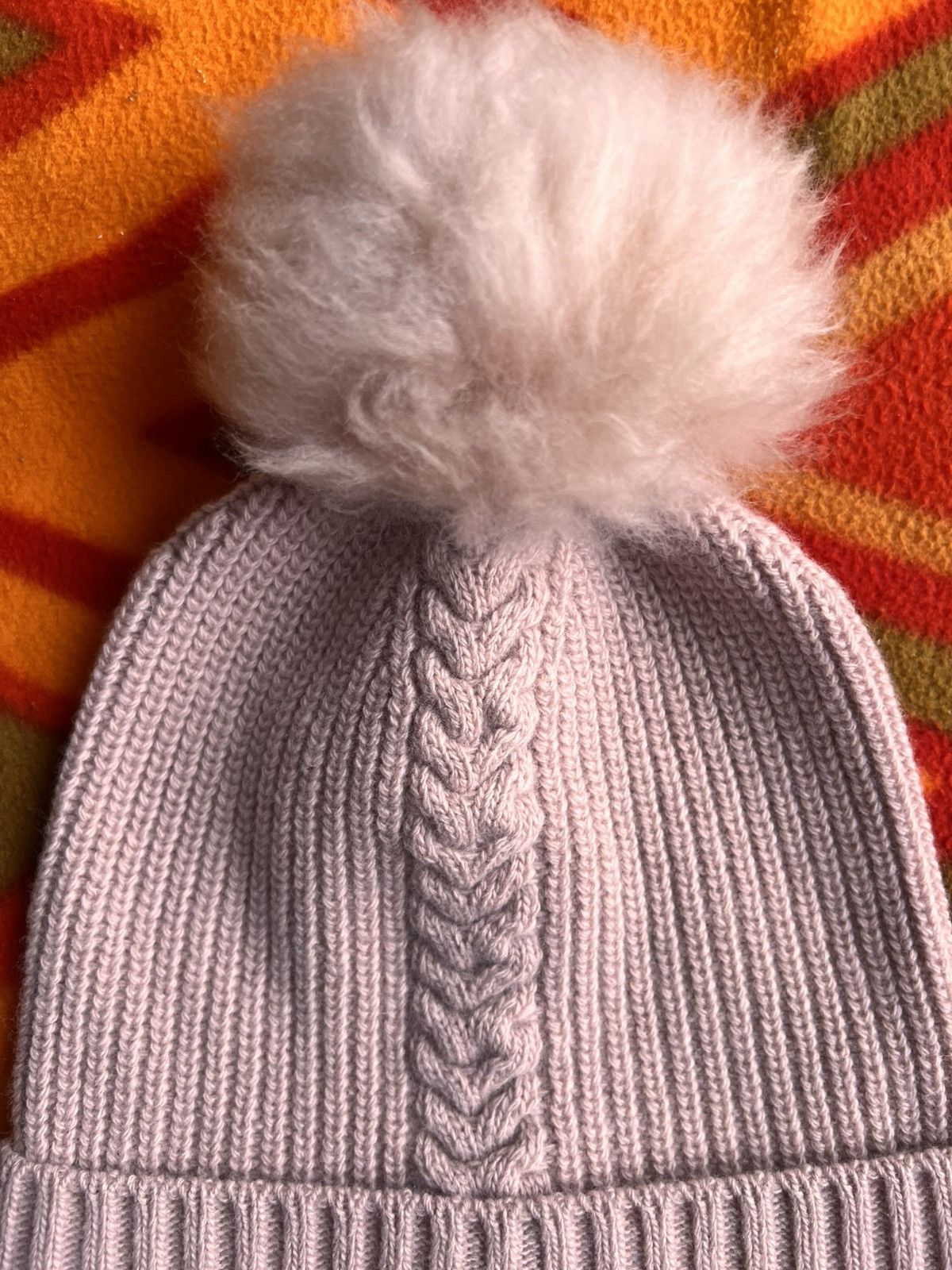 Moncler Moncler Berrett Tricot Mohair Pom Pom Beanie Pink braid wool Size ONE SIZE - 8 Thumbnail