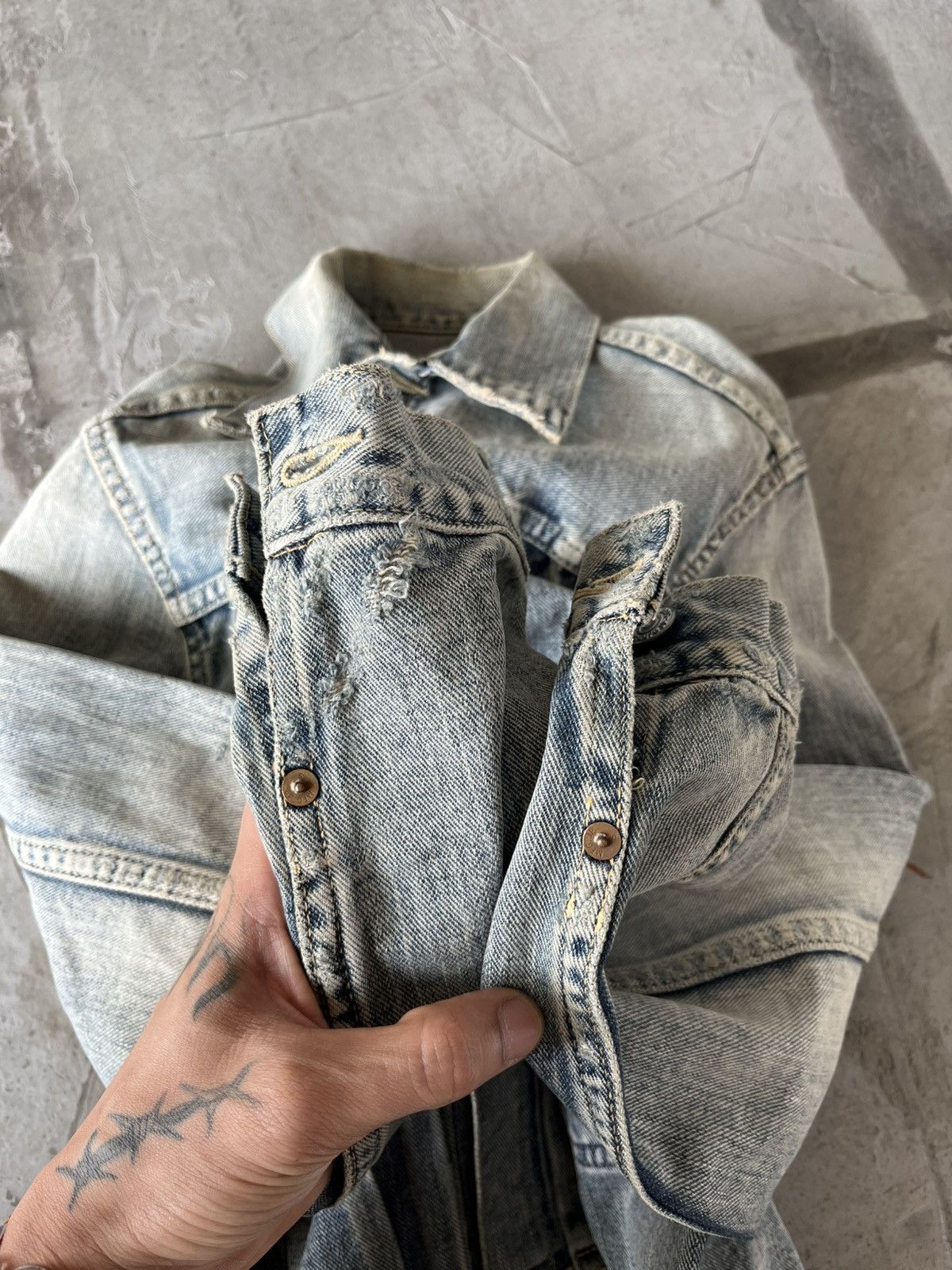 Japanese Brand × Vintage PERFECT!! FADED DISTRESSED VTG. DENIM JACKET JAPAN BRAND Size US M / EU 48-50 / 2 - 5 Thumbnail