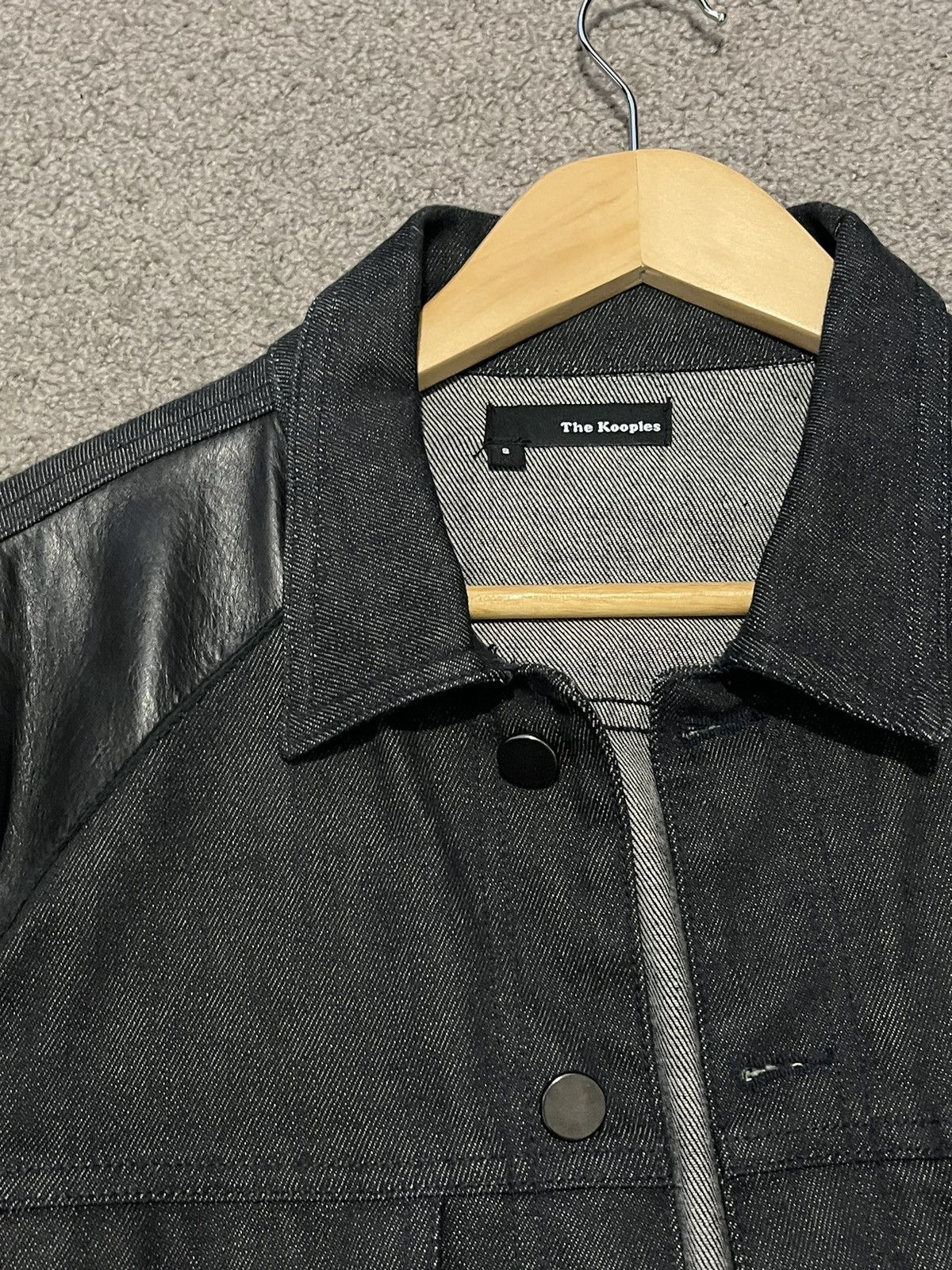 The Kooples The Kooples Leather Sleeve Trucker Jacket Size US S / EU 44-46 / 1 - 8 Thumbnail