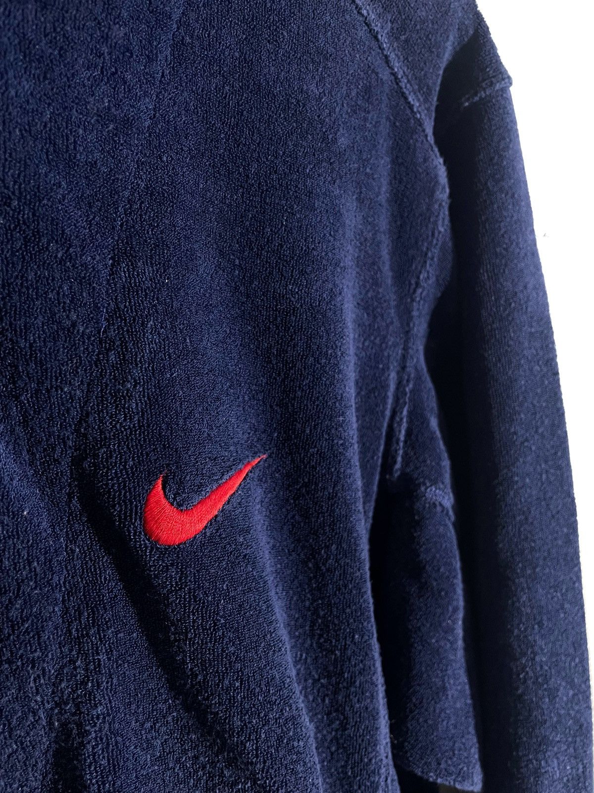Nike × Vintage Nike Vintage Rare Women 1/2 Zip Velour Sweatshirt Size M Size M / US 6-8 / IT 42-44 - 4 Thumbnail
