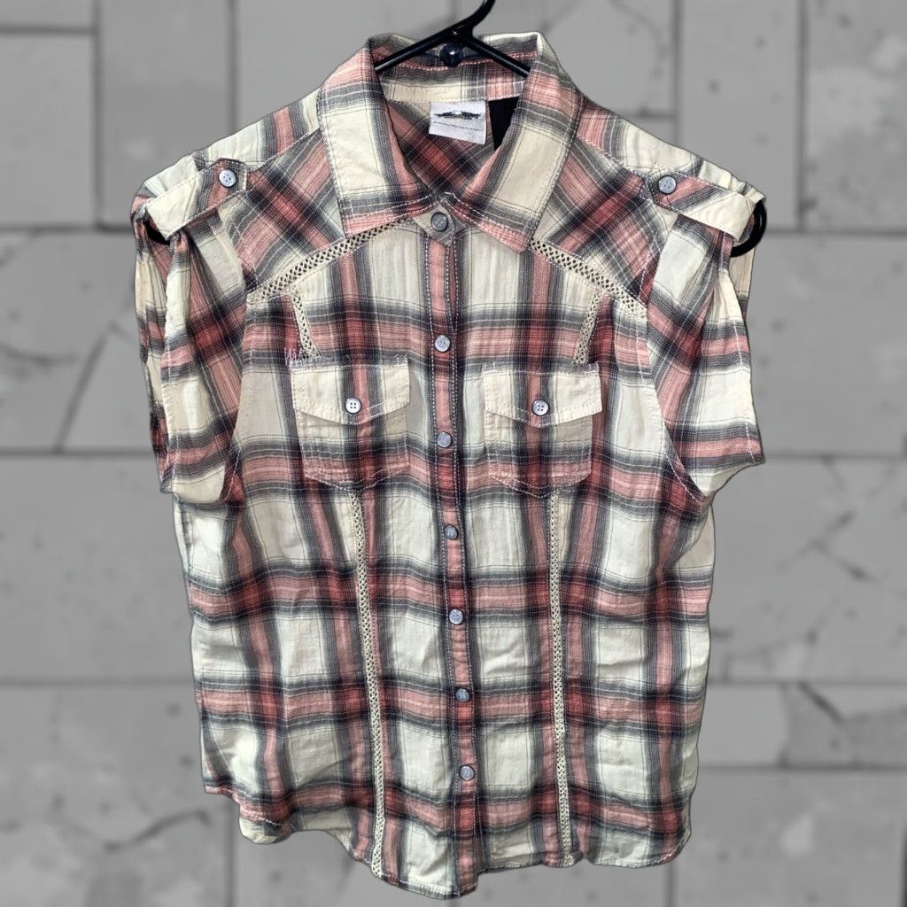 Harley Davidson Harley-Davidson Women's Plaid Button-Up Shirt Size XS Sleeveless Multicolor Casual Size XS / US 0-2 / IT 36-38 - 1 Thumbnail