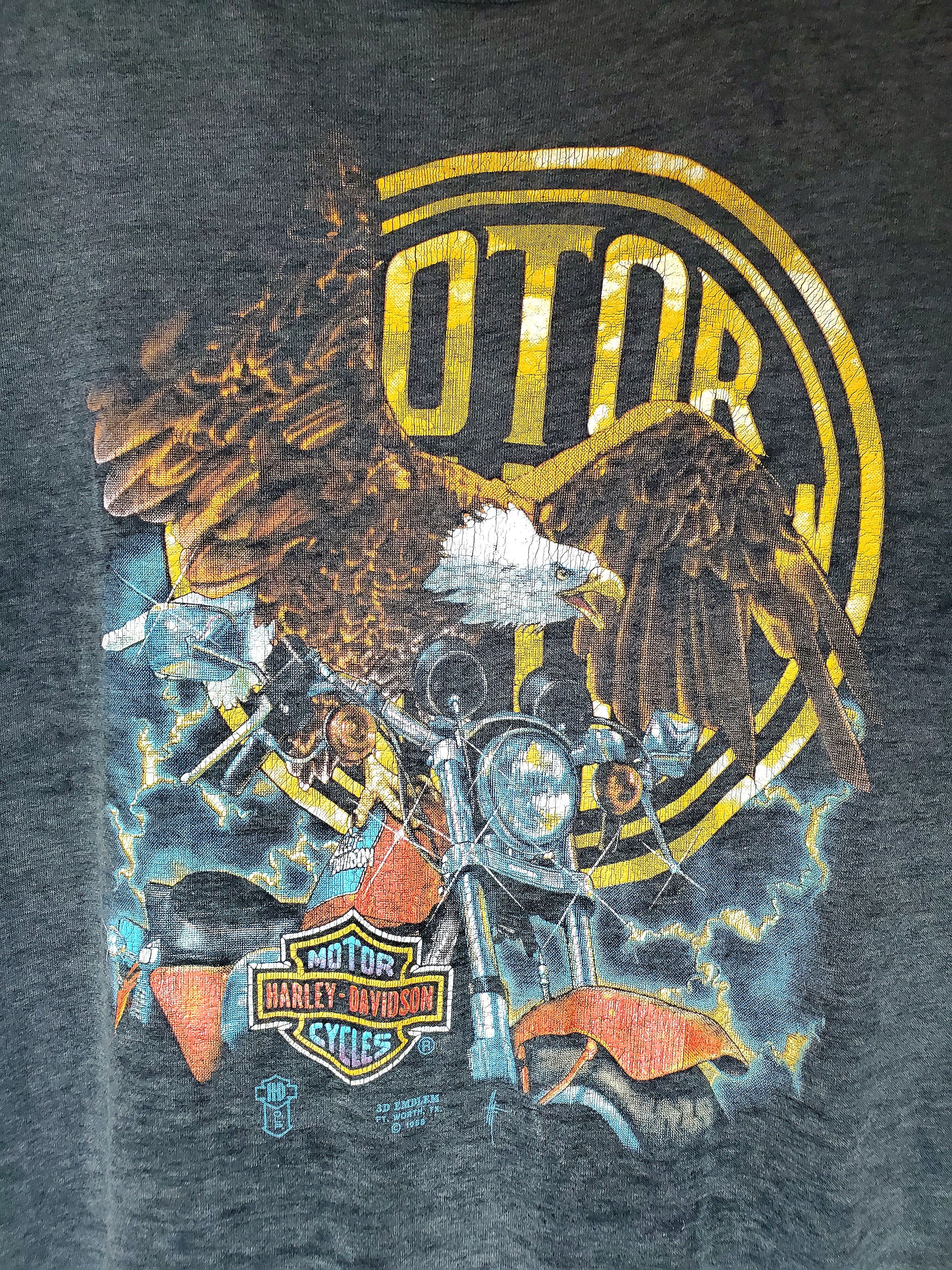 Harley Davidson × Vintage Vintage 80s 3D Emblem Harley Davidson Eagle Motorcycle USA L Size US L / EU 52-54 / 3 - 2 Thumbnail
