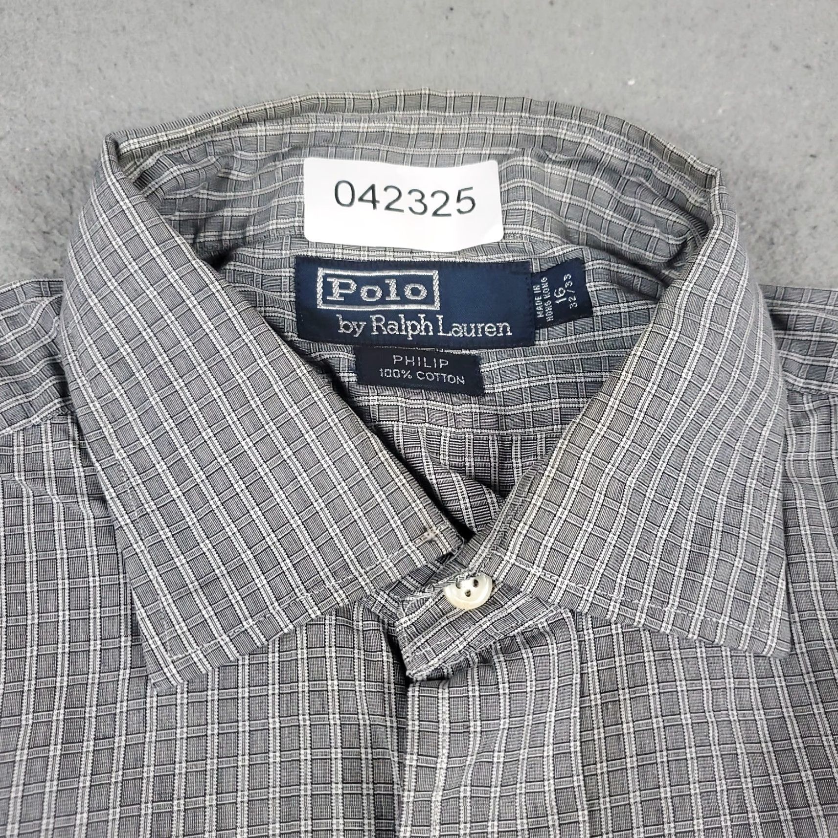 Ralph Lauren Ralph Lauren Shirt Mens 16 Gray Plaid Dress Button Up Long Sleeve - Regular Fit, Non-Iron, Pockets, 100% Cotton, Classic American Style Size 42R - 5 Thumbnail