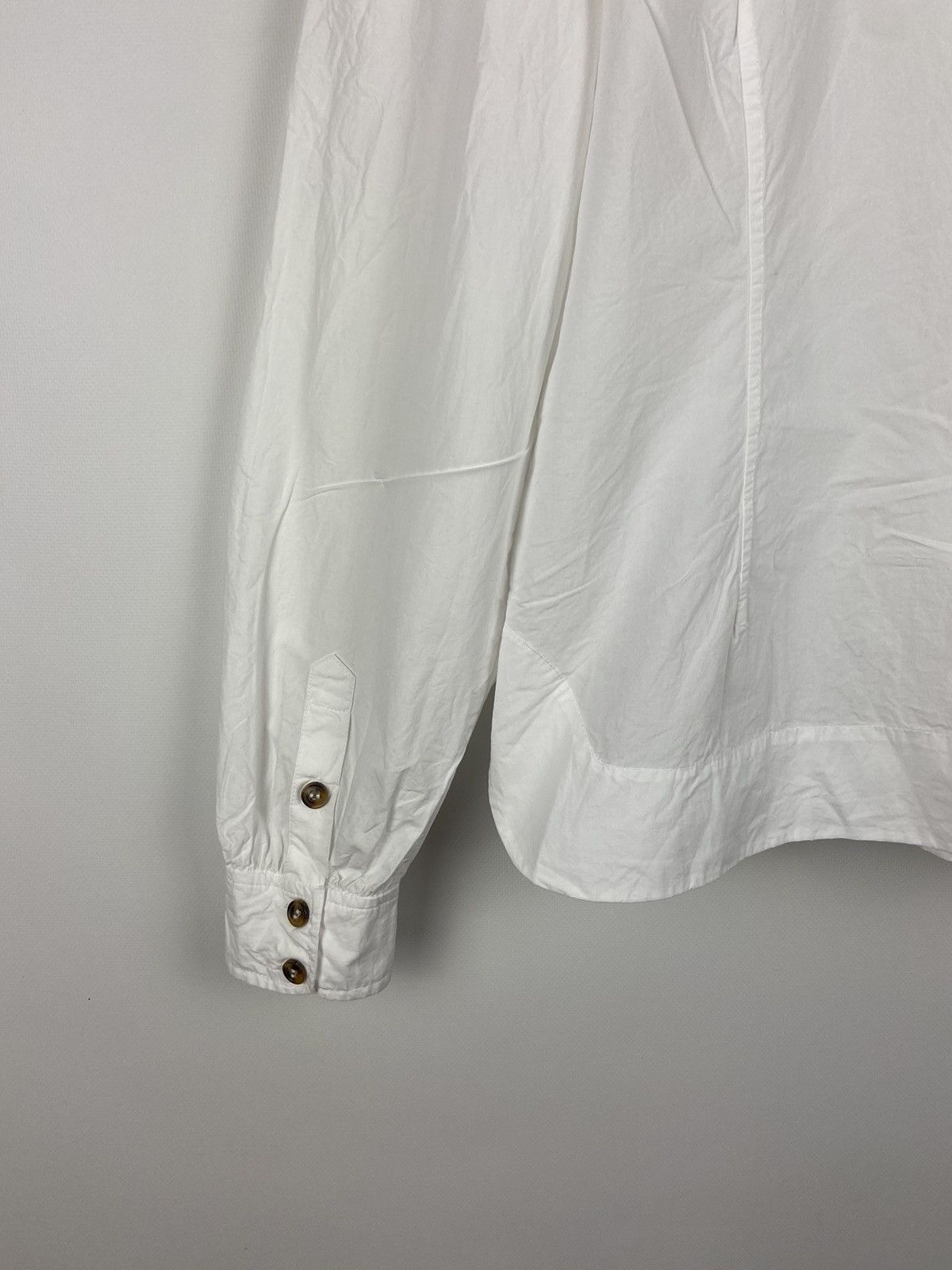 Designer × Ganni RRP$205 GANNI White Cotton Oversized Ruffled Collar Shirt Size XS / US 0-2 / IT 36-38 - 15 Thumbnail