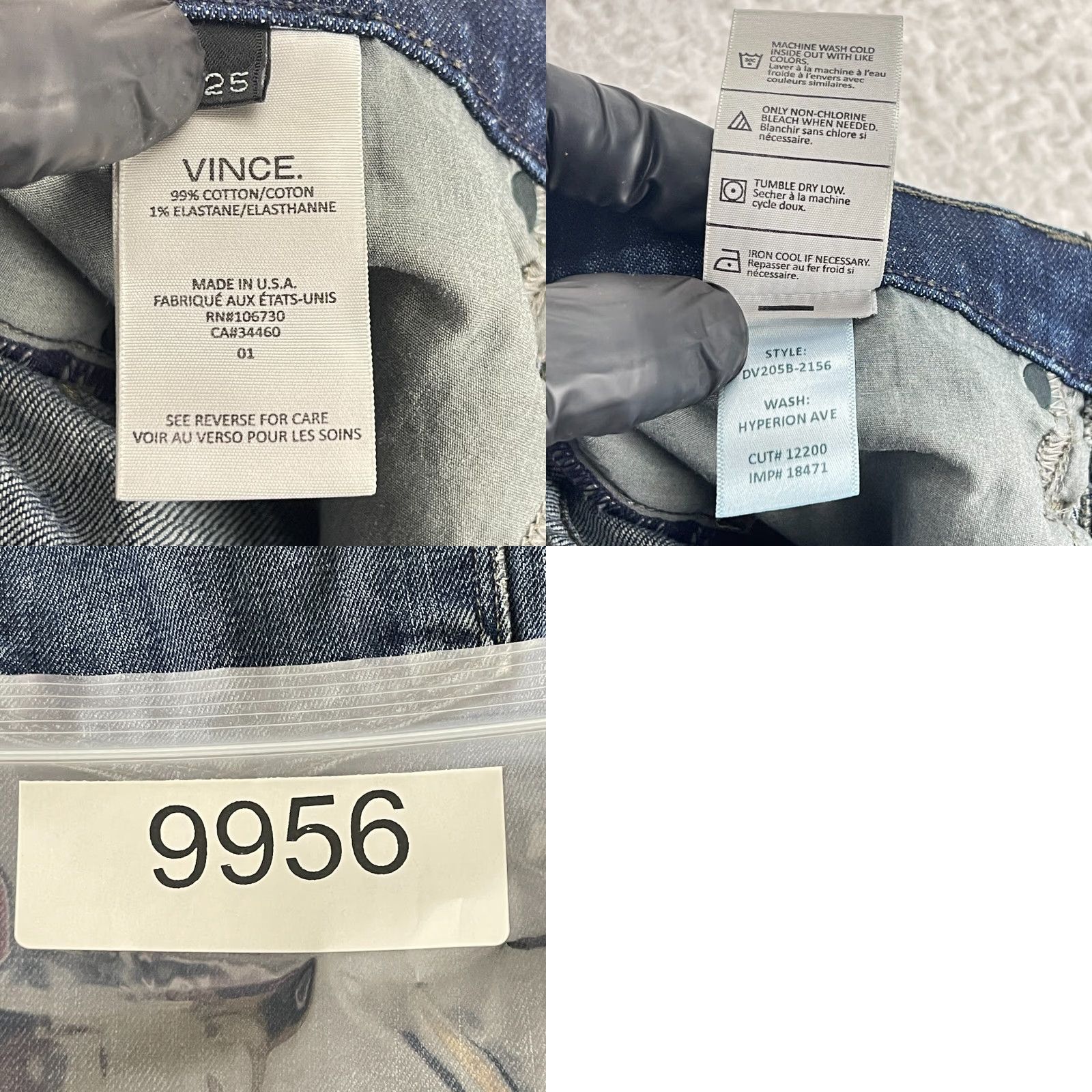 Vince Vince Jeans Womens 25 Blue Denim Mid-Rise Relaxed Rolled 5-Pocket City USA Bohemian Skinny Denim Jeans Women Size 42" / US 20 - 10 Thumbnail