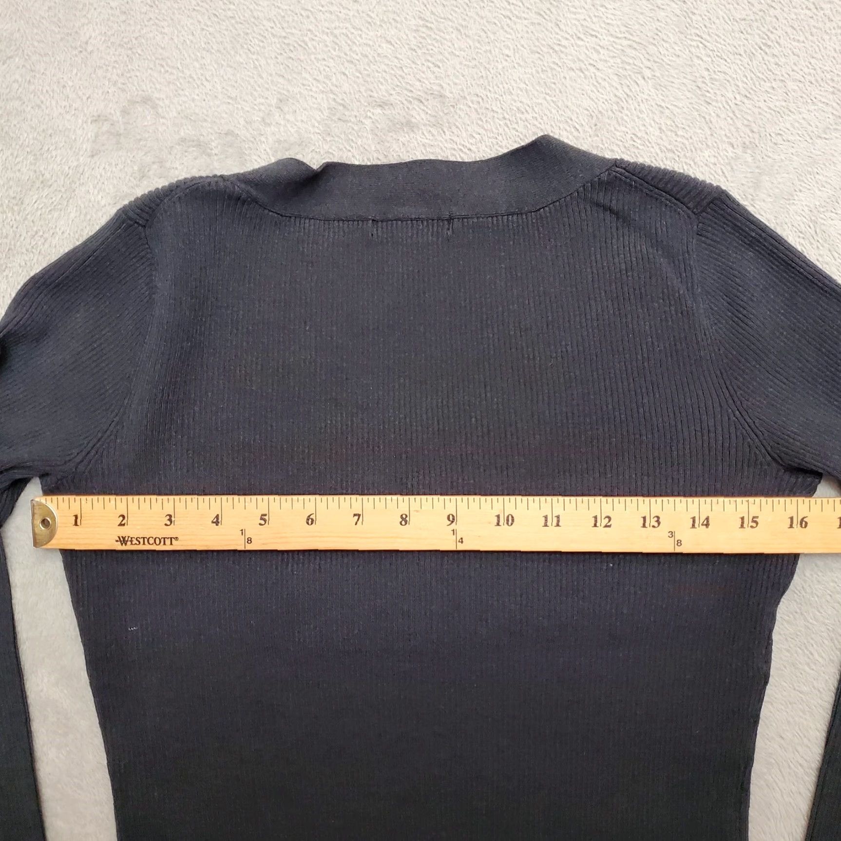 Madison VINTAGE Madison Studio Sweater Women S Black Rib knit Long Sleeve Silk Blend Casual Size S / US 4 / IT 40 - 6 Thumbnail
