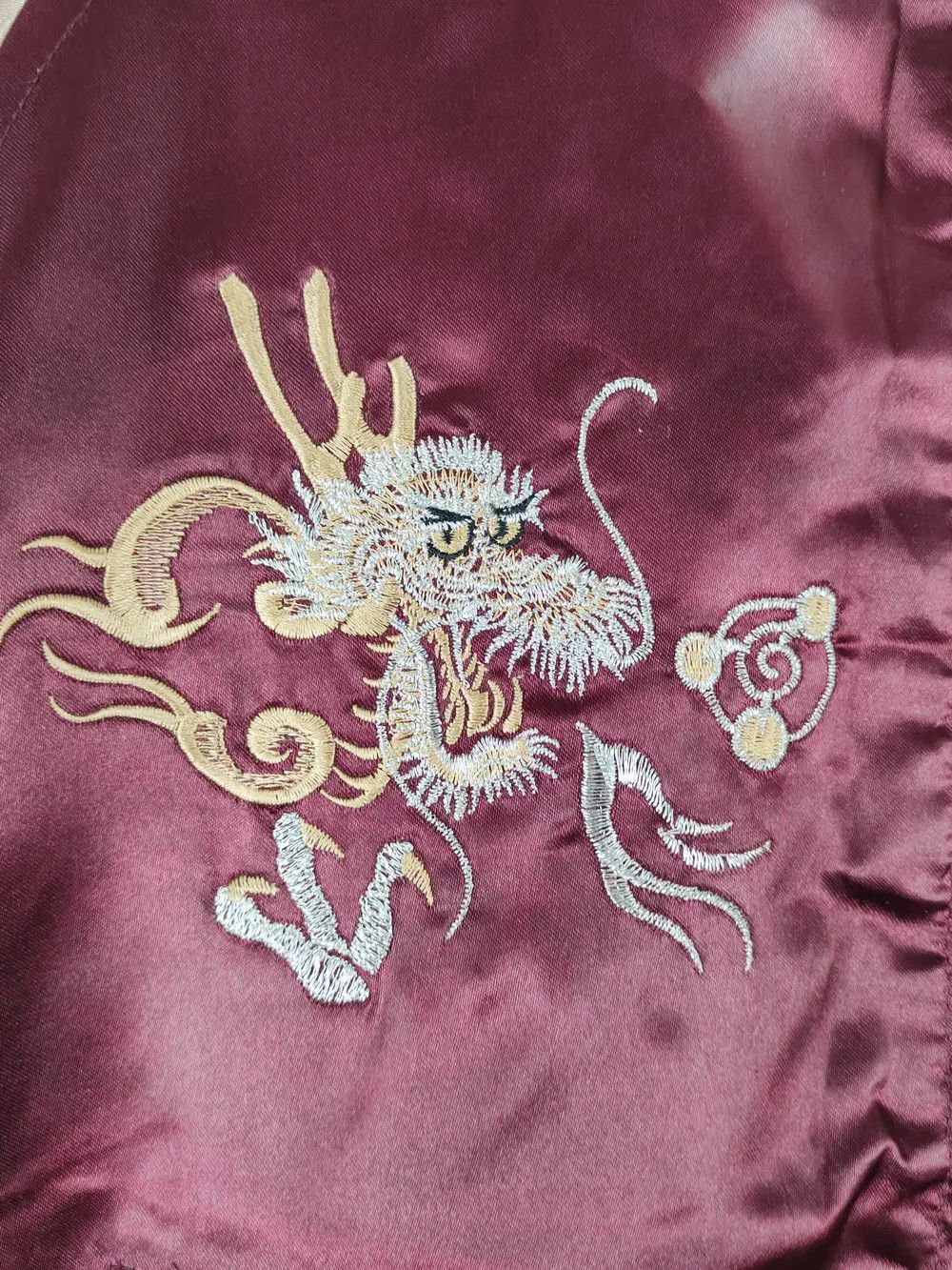 Japanese Brand DL Japan vintage Maroon Dragon tiger varsity Jackets #W1627 Size US L / EU 52-54 / 3 - 11 Thumbnail