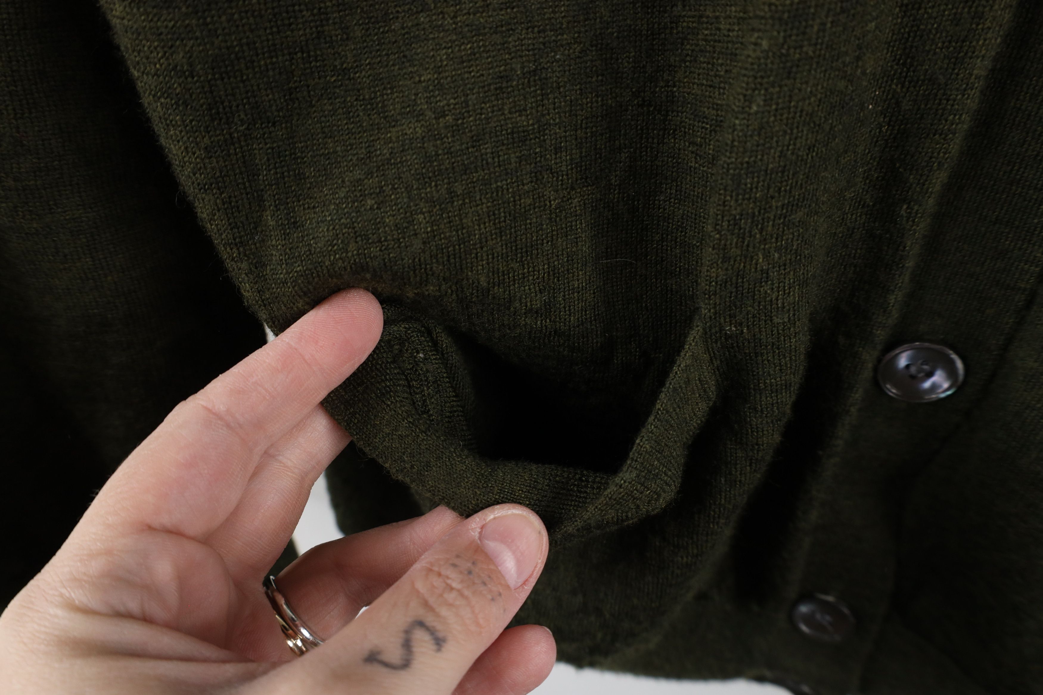 J.Crew × Vintage J Crew Blank Merino Wool Knit Cardigan Sweater Green Size XL / US 12-14 / IT 48-50 - 10 Thumbnail