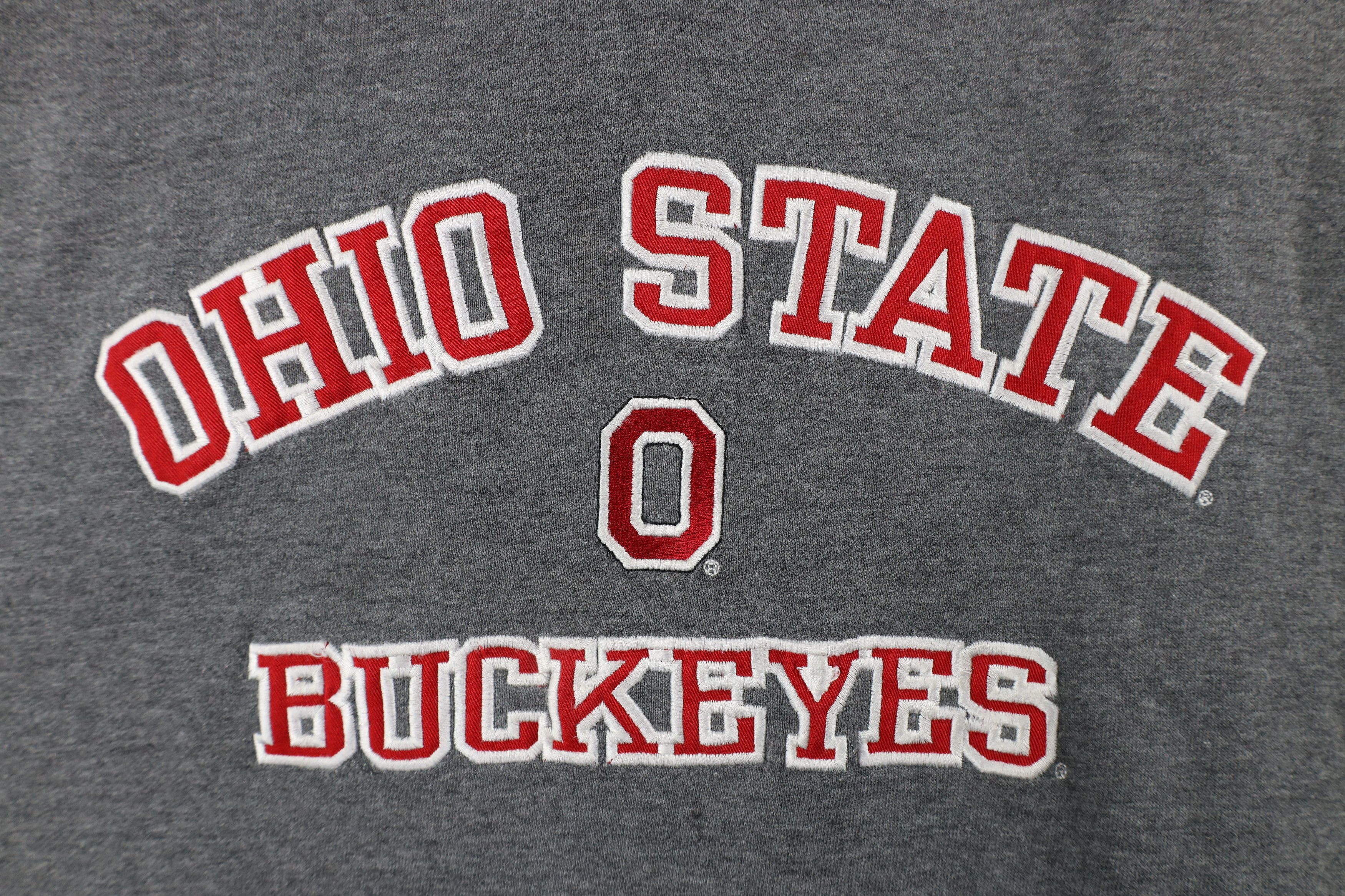 Vintage Vintage 90s Spell Out Ohio State University Hoodie Gray Size US L / EU 52-54 / 3 - 12 Thumbnail