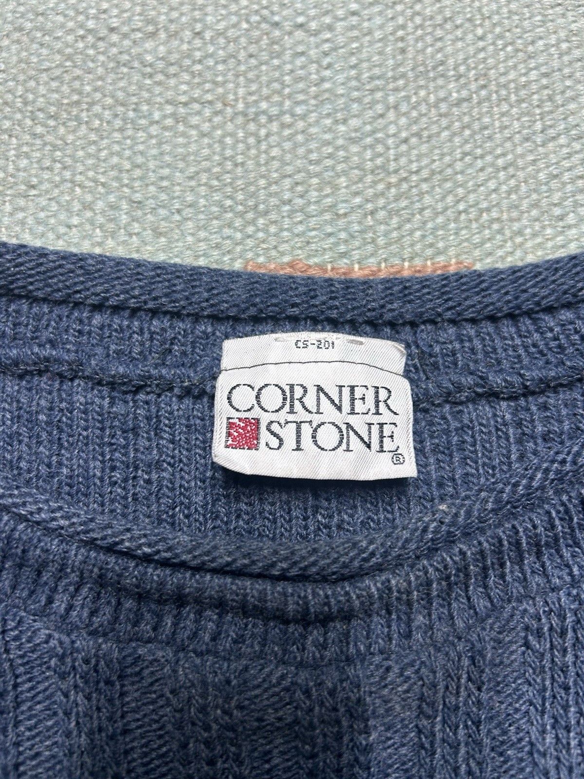 Vintage Vintage acrylic knit sweater striped corner stone USA XL Size US XL / EU 56 / 4 - 4 Thumbnail