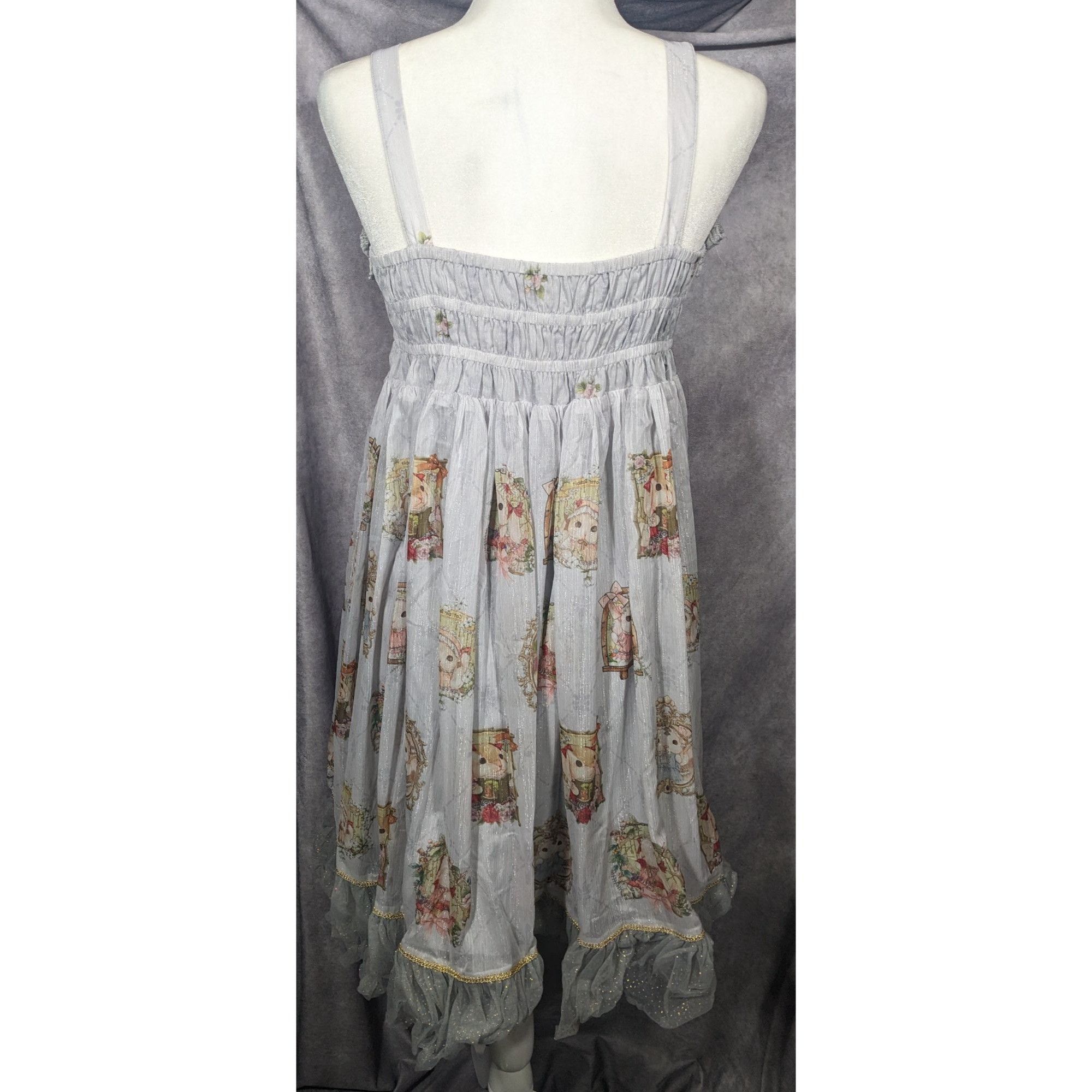 Other Vintage Whimsical Fantasy Cotton Rabbit Lolita Dress Size L / US 10 / IT 46 - 14 Thumbnail