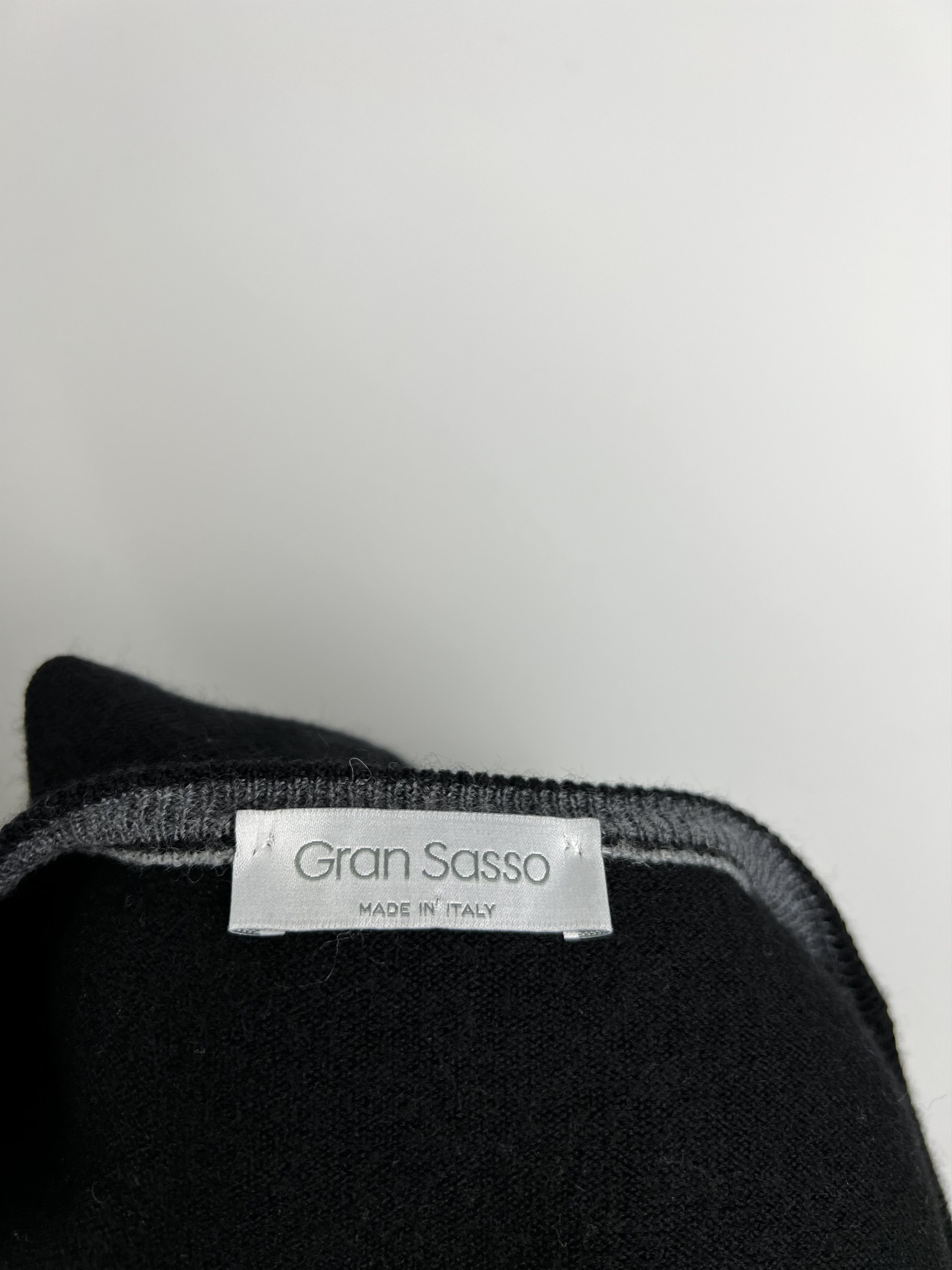 Gran Sasso Gran Sasso Men's Black 100% Wool Crew Sweater Size XL Size US XL / EU 56 / 4 - 4 Thumbnail