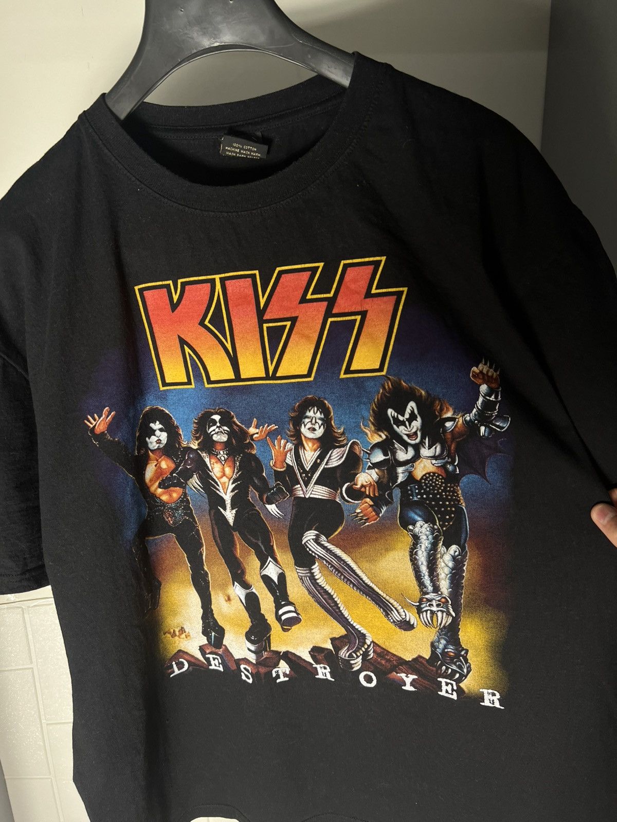 Band Tees × Vintage VERY RARE KISS ROCK T-SHIRT DOUBLE PRINTED WORLD TOUR 90s Size US XL / EU 56 / 4 - 2 Thumbnail